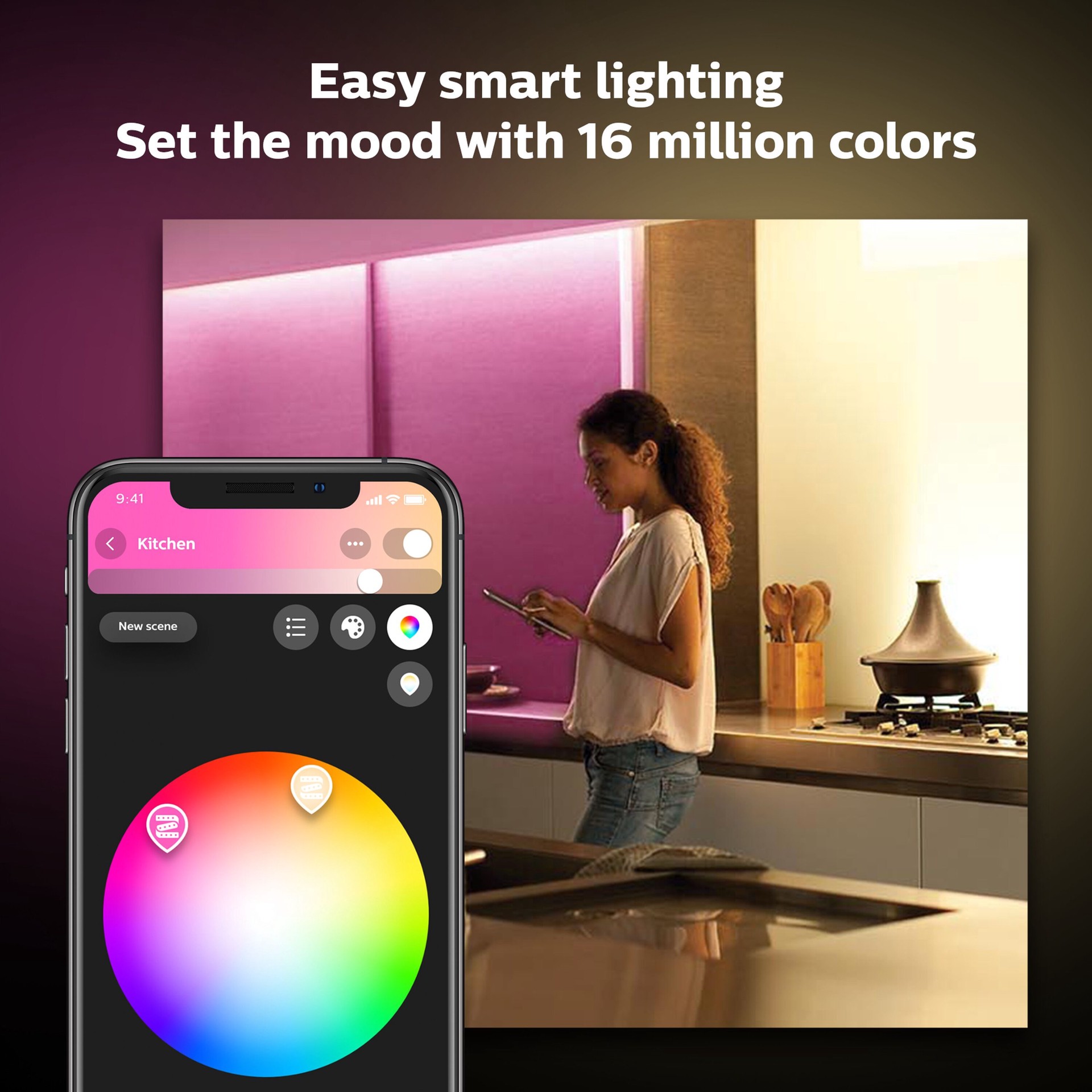 slide 4 of 6, Philips LED Multicolor Strip Light, 1 ct