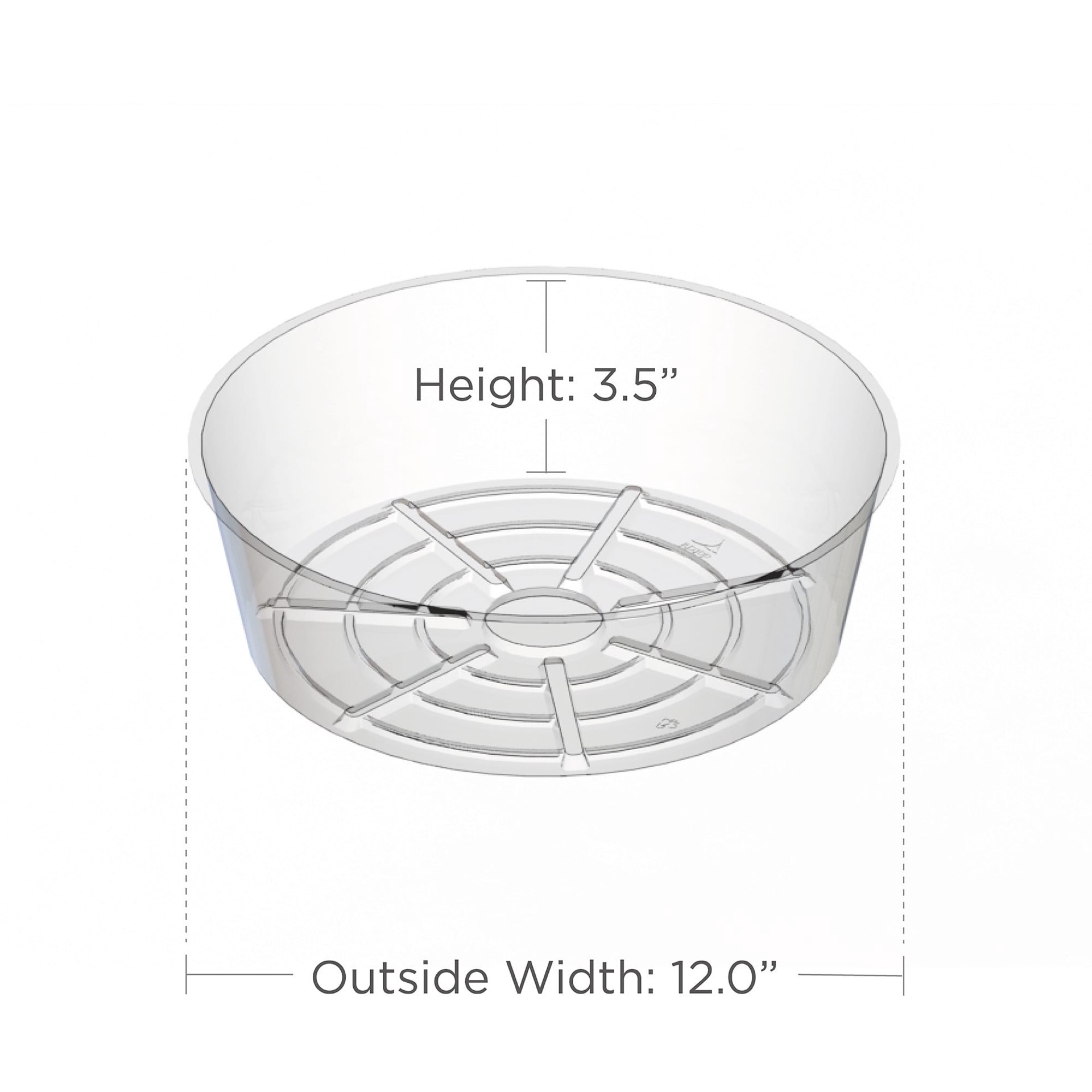 slide 3 of 3, Crescent Garden 12.01-in Clear Plastic Plant Saucer, 1 ct