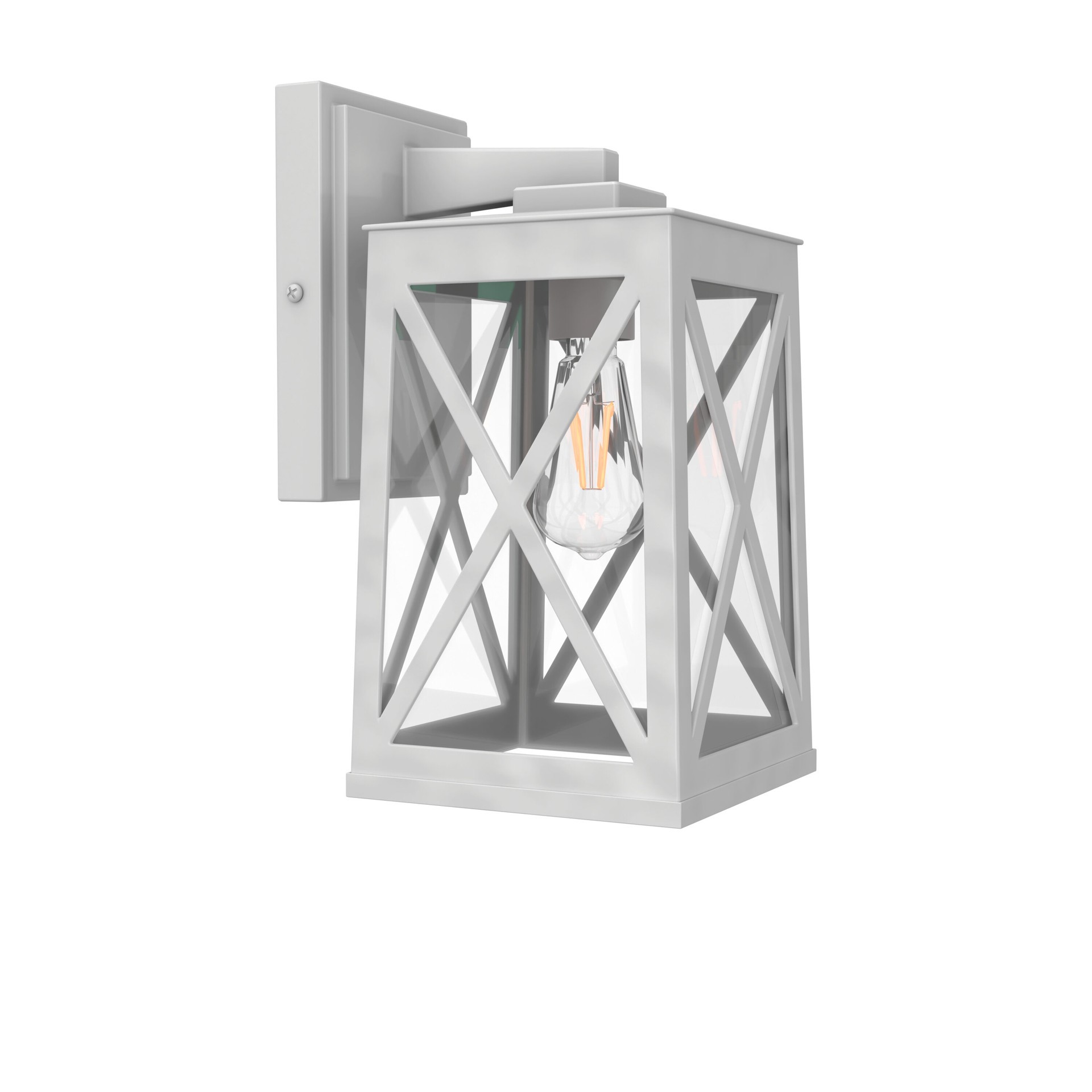 slide 6 of 6, allen + roth St. Joseph 1 -Light 13-in H Matte White Hardwired Outdoor Wall Light, 1 ct