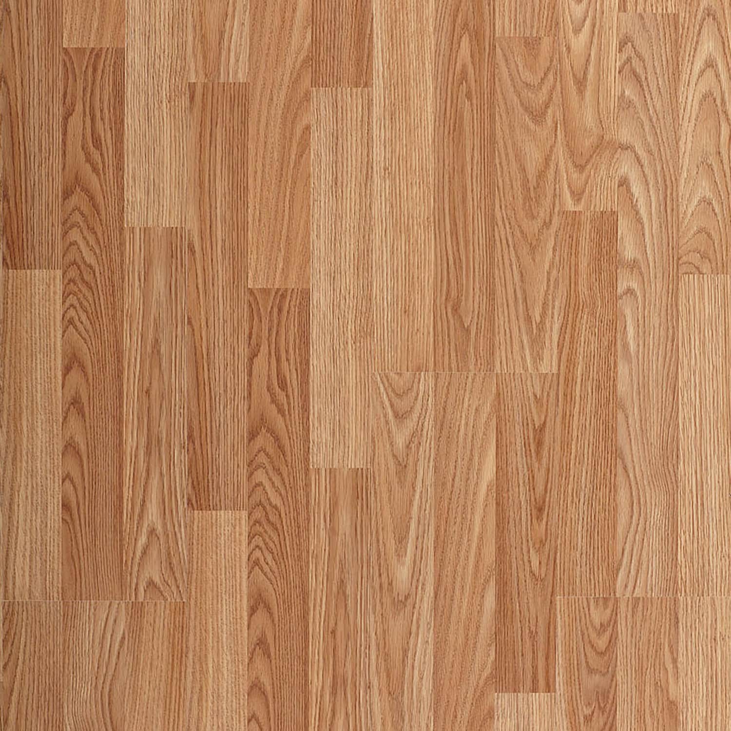 slide 1 of 6, Style Selections Warm Honey Oak 7-mm T x 8-in W x 48-in L Water Resistant Laminate Flooring ( 23.91-sq ft / Carton ), 1 ct
