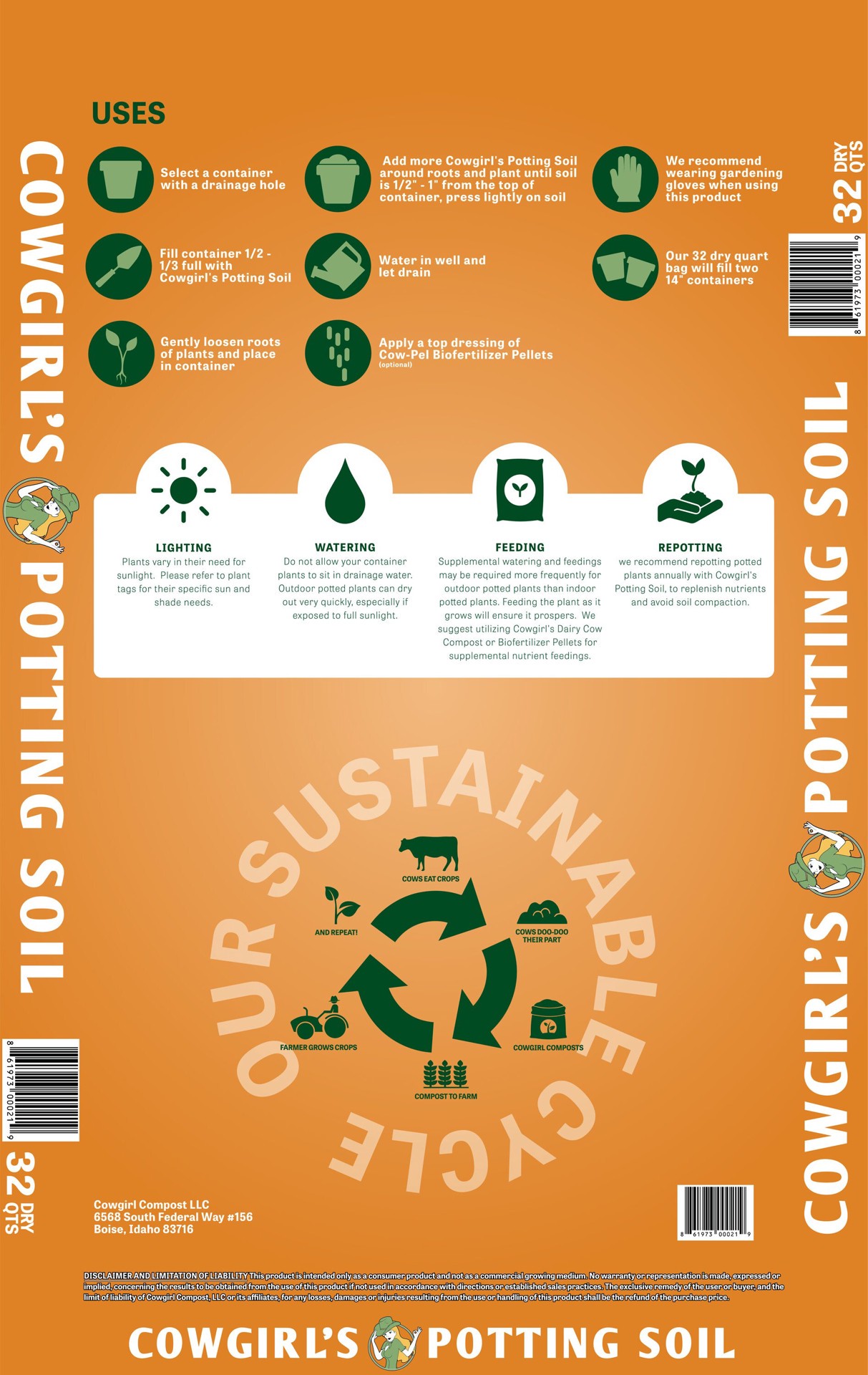 slide 2 of 6, Cowgirl Compost Potting Soil 32 DRY QTS, 1 ct
