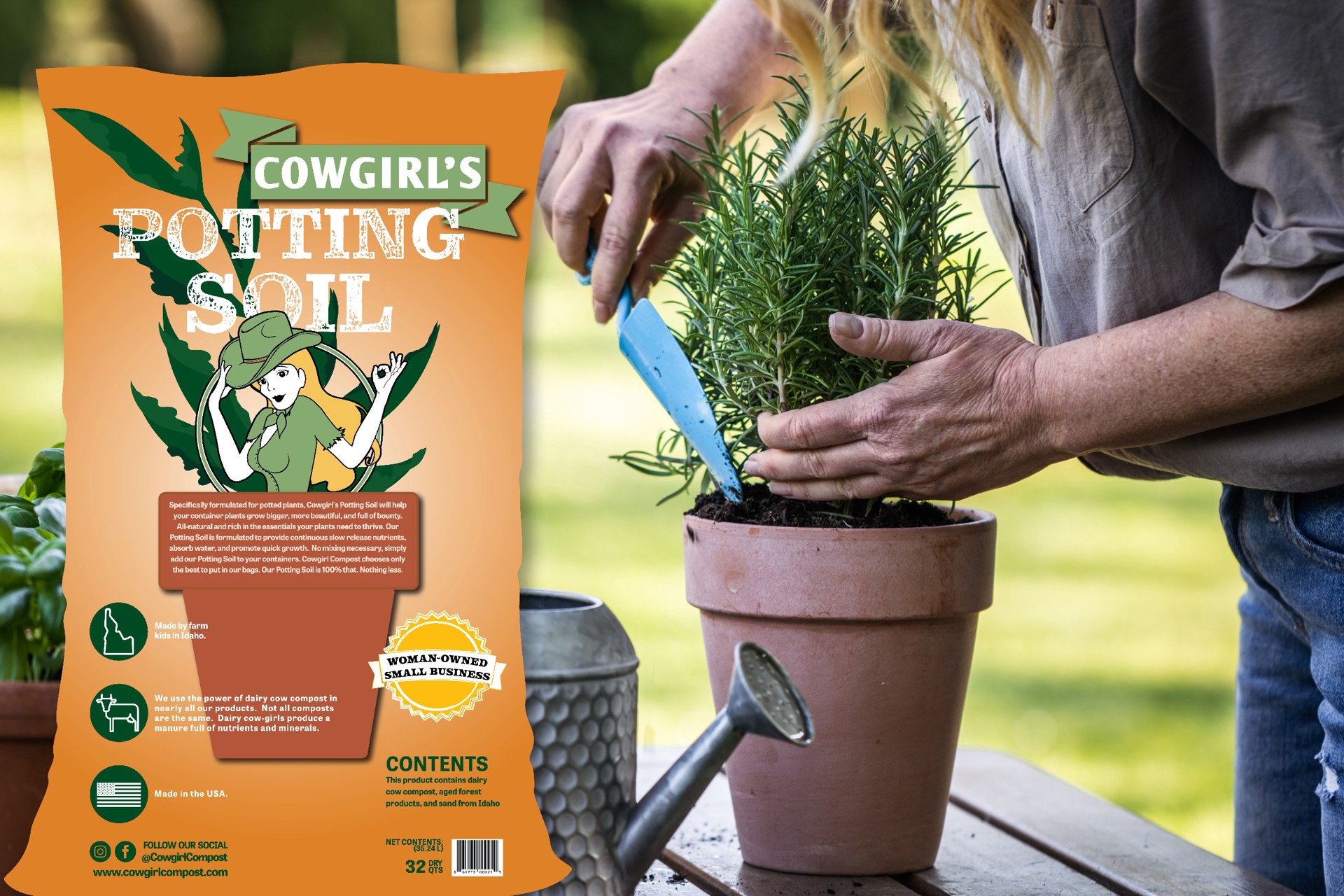 slide 6 of 6, Cowgirl Compost Potting Soil 32 DRY QTS, 1 ct
