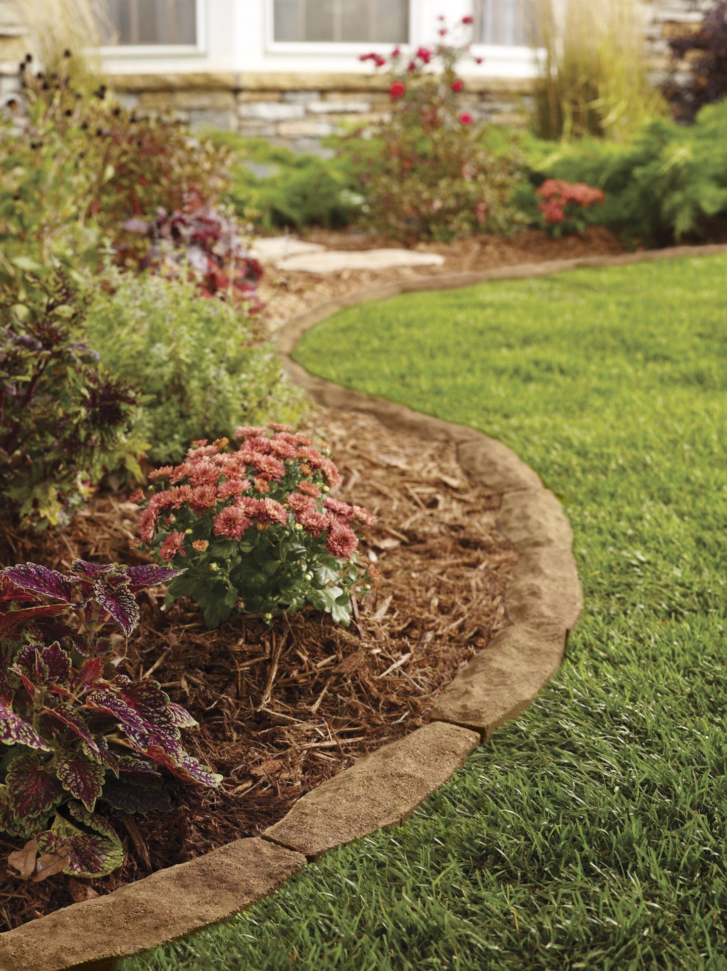 slide 4 of 4, Oldcastle Chiseledge 10-in L x 4-in W x 3-in H Gray Concrete Straight edging stone, 1 ct