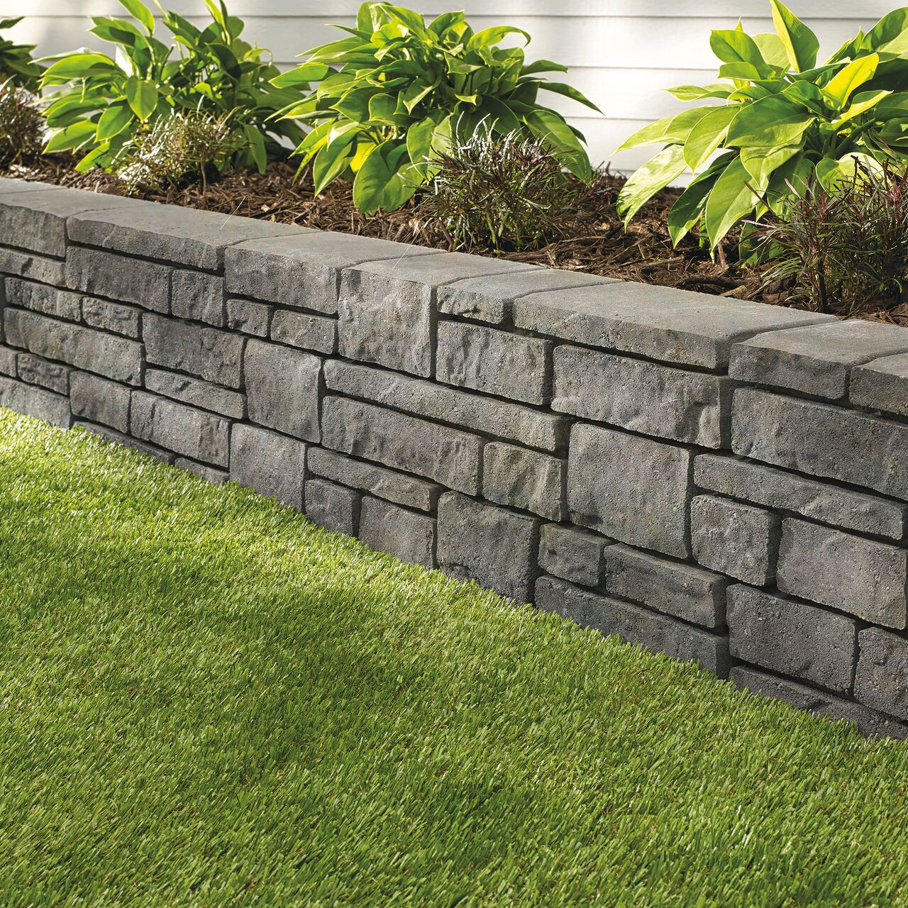 slide 3 of 4, Oldcastle 4-in H x 16-in L x 4-in D Gray Concrete Retaining wall block, 1 ct
