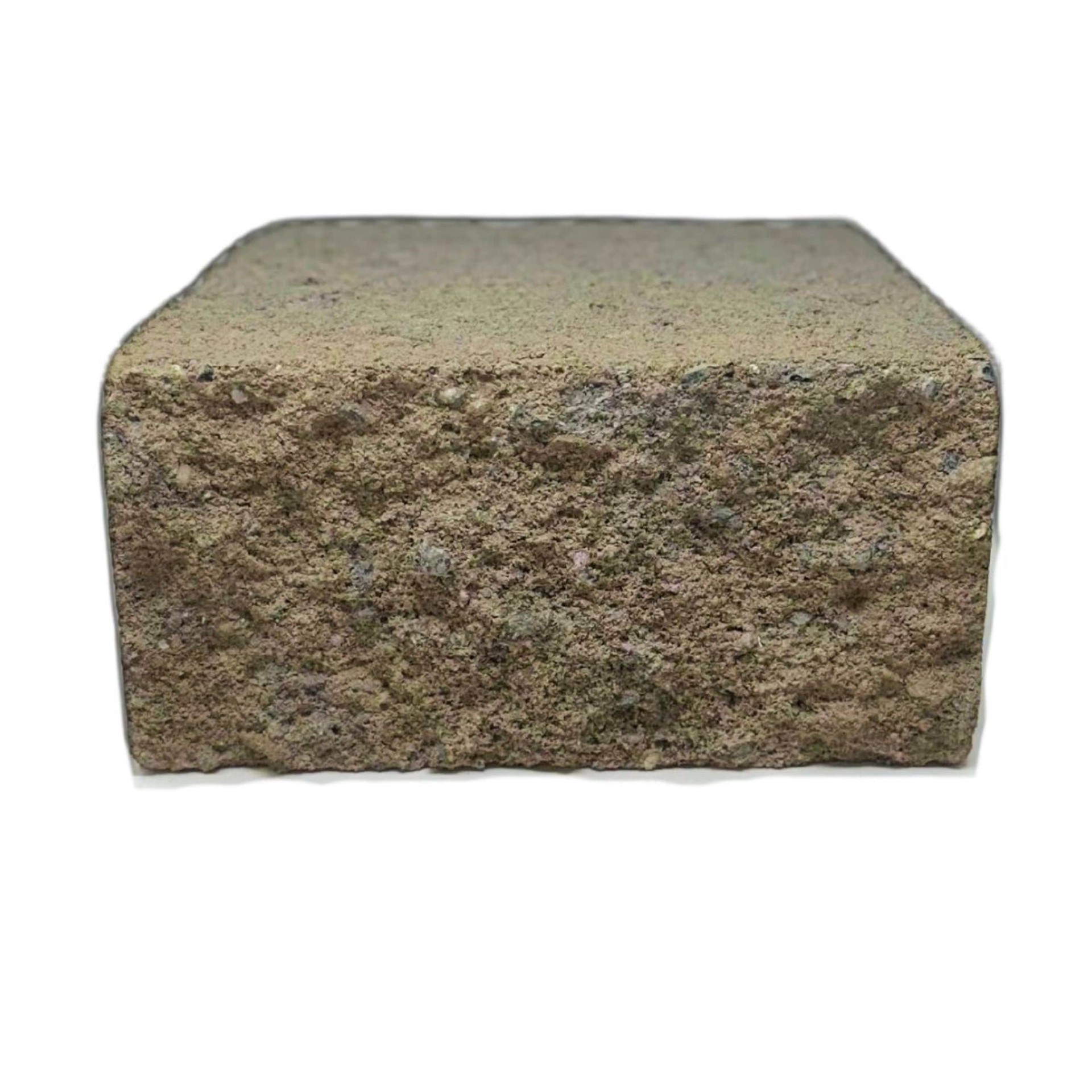 slide 3 of 6, 4-Inches H x 8-Inches L x 5.5-Inches D Brown/Charcoal Concrete Retaining wall block, 1 ct