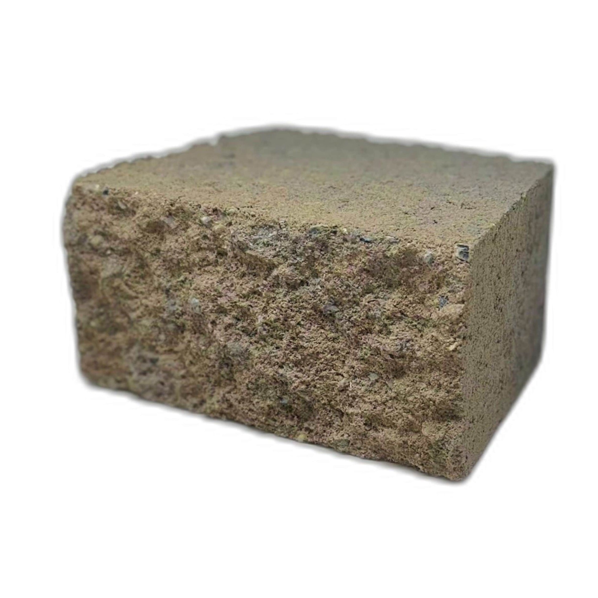 slide 1 of 6, 4-Inches H x 8-Inches L x 5.5-Inches D Brown/Charcoal Concrete Retaining wall block, 1 ct