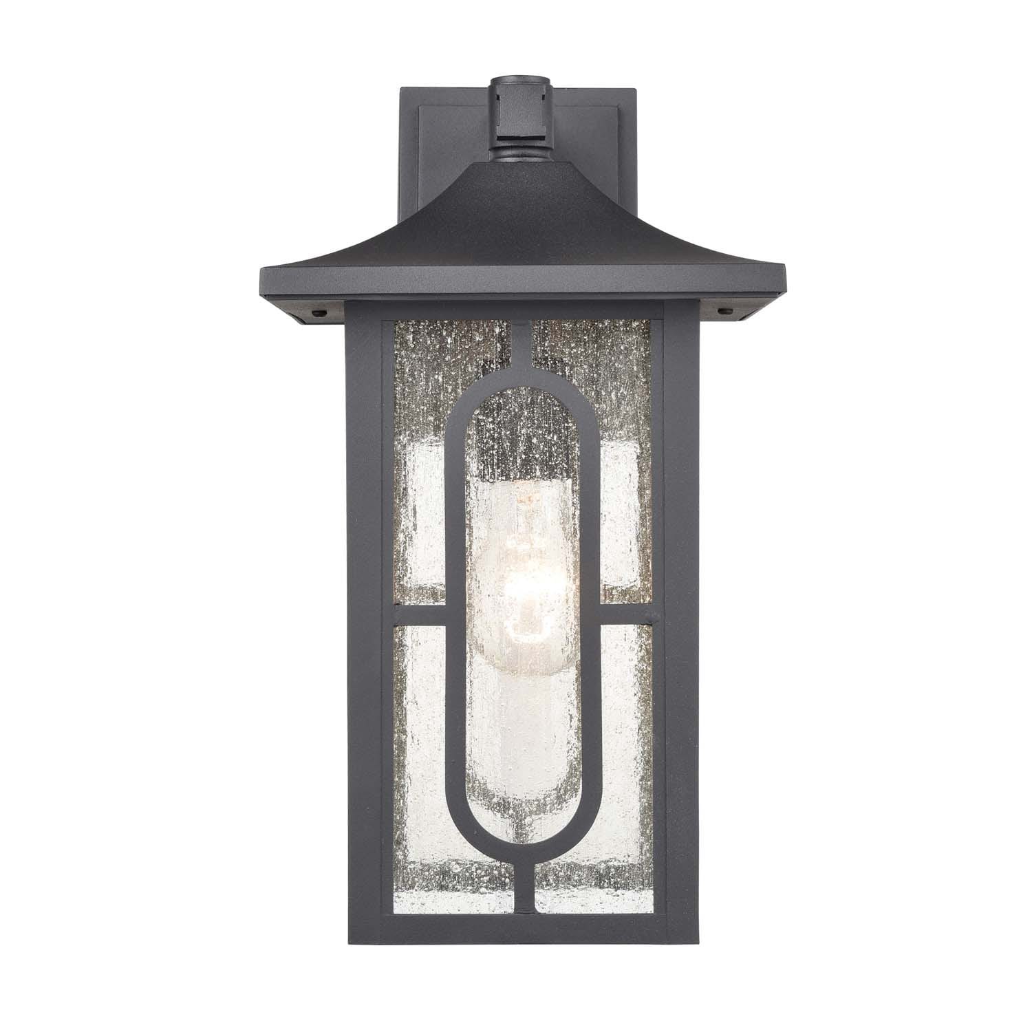 slide 3 of 6, allen + roth Parkdale 1 -Light 14.75-in H Black Hardwired Outdoor Wall Light, 1 ct