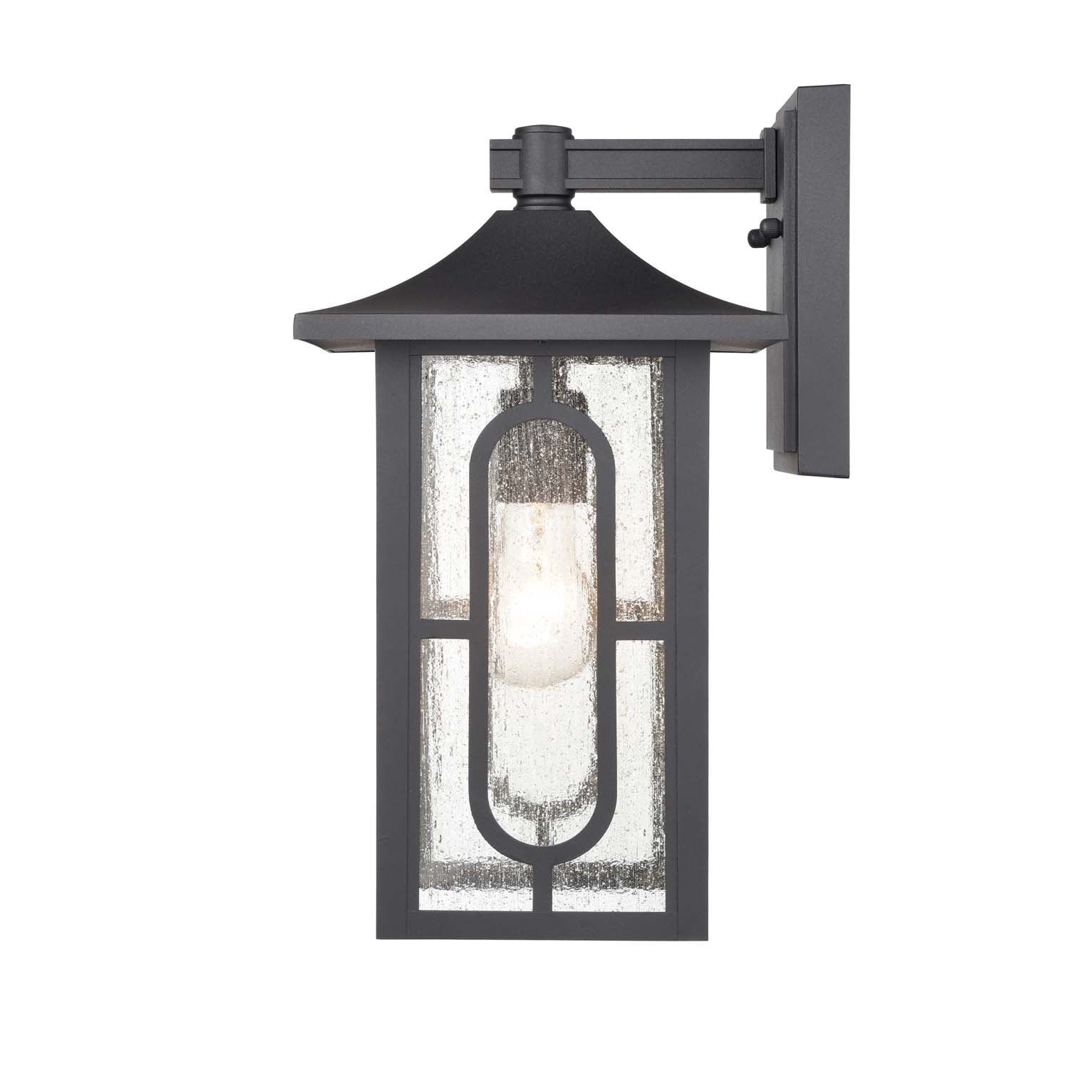 slide 4 of 6, allen + roth Parkdale 1 -Light 14.75-in H Black Hardwired Outdoor Wall Light, 1 ct
