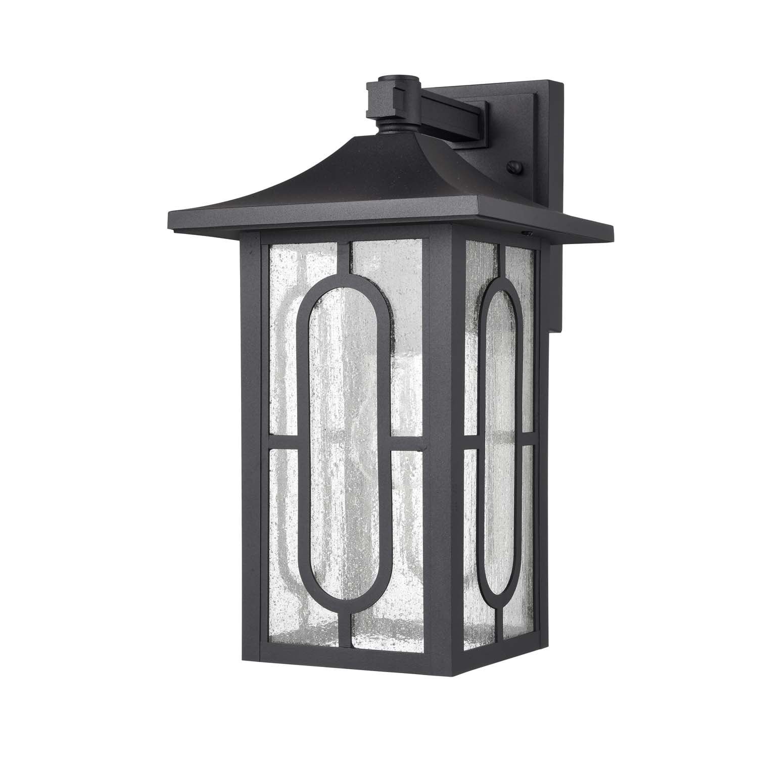 slide 5 of 6, allen + roth Parkdale 1 -Light 14.75-in H Black Hardwired Outdoor Wall Light, 1 ct