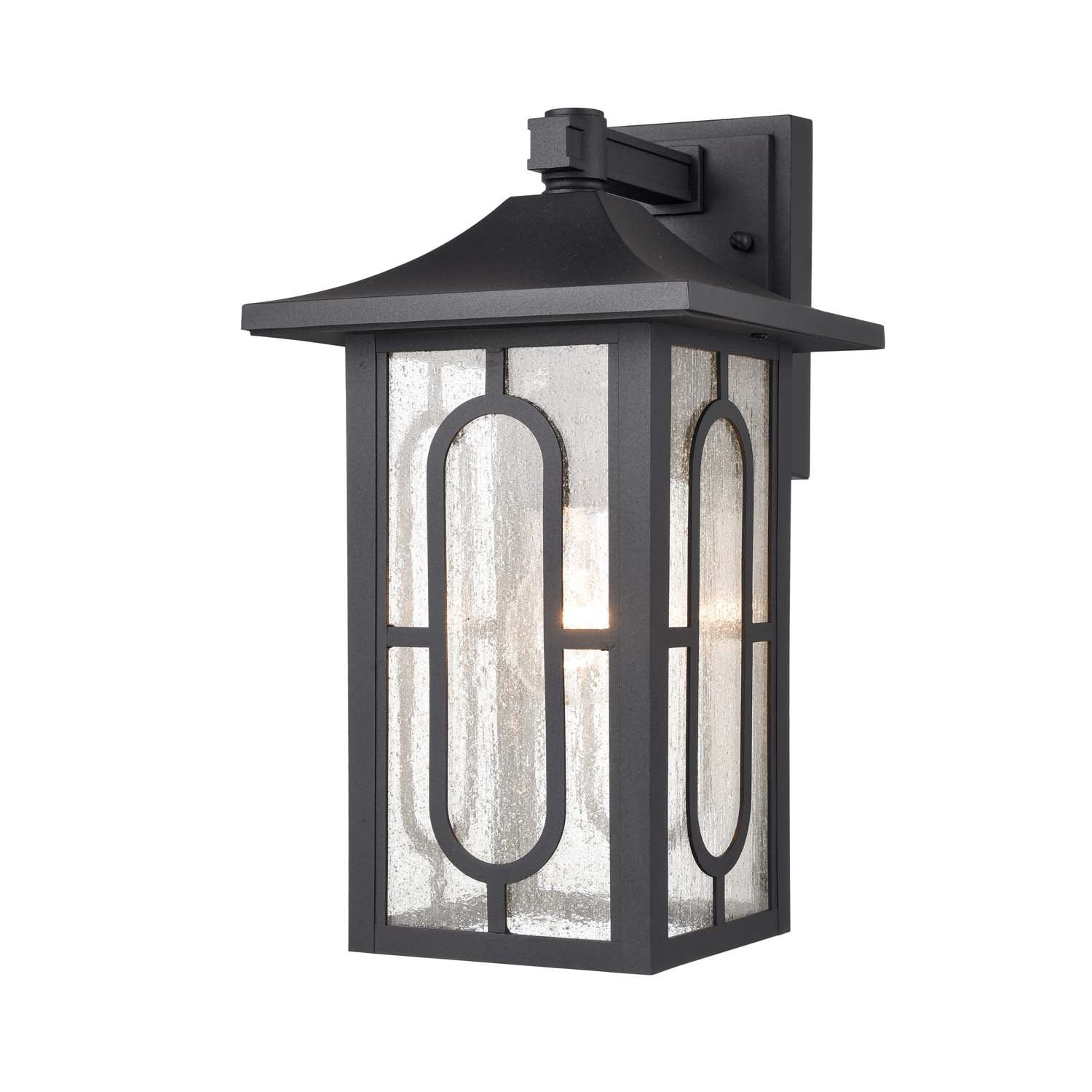 slide 6 of 6, allen + roth Parkdale 1 -Light 14.75-in H Black Hardwired Outdoor Wall Light, 1 ct