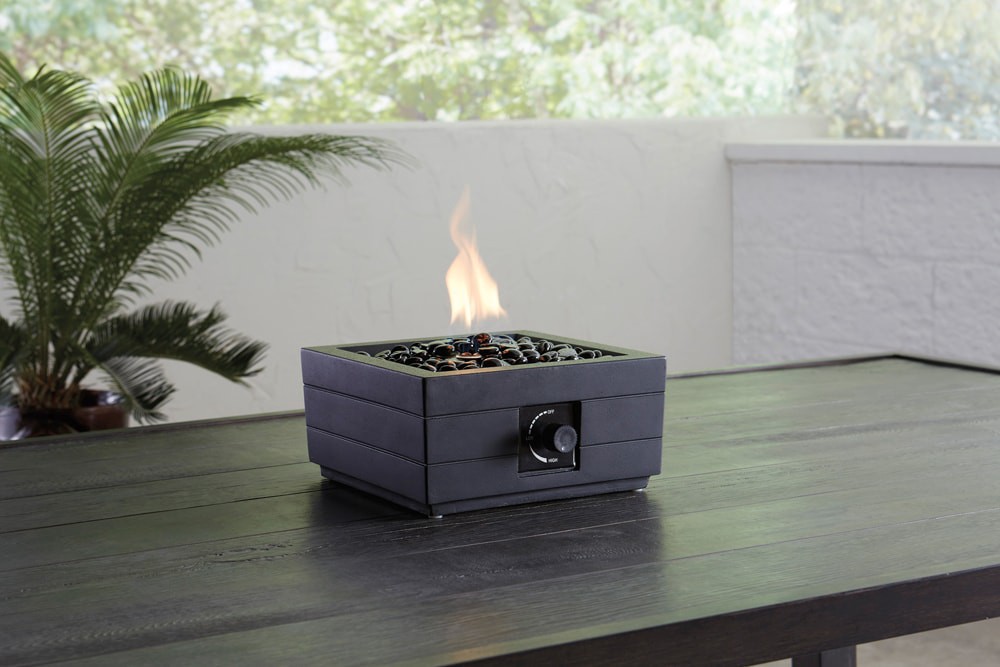 slide 2 of 6, allen + roth 10-in W 10000 Maximum BTUs Steel Square Portable Liquid propane Fire pit, 1 ct