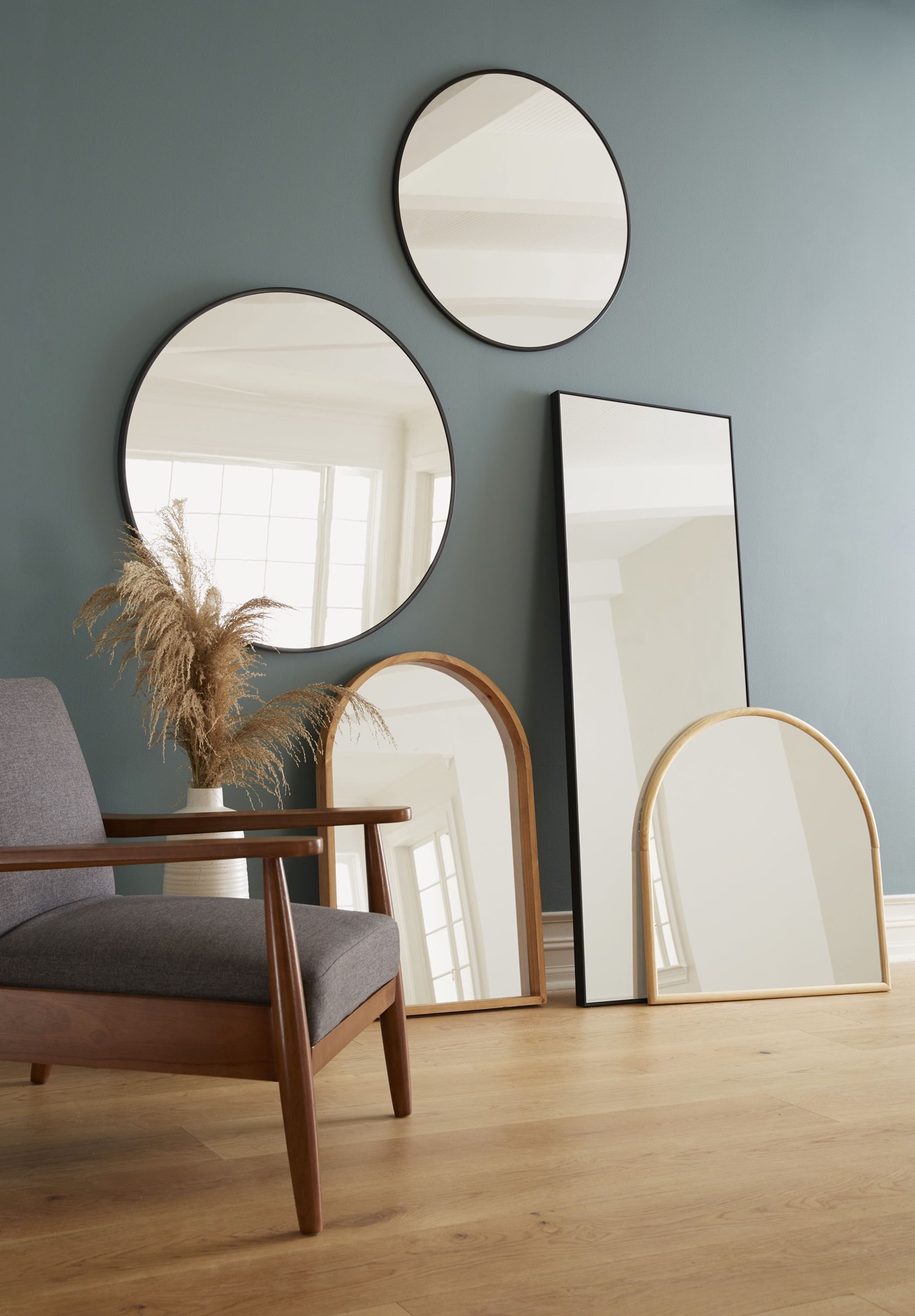 slide 4 of 6, Origin 21 40-in Matte White/Natural Indoor Desktop Pampas Grass Artificial flower, 1 ct