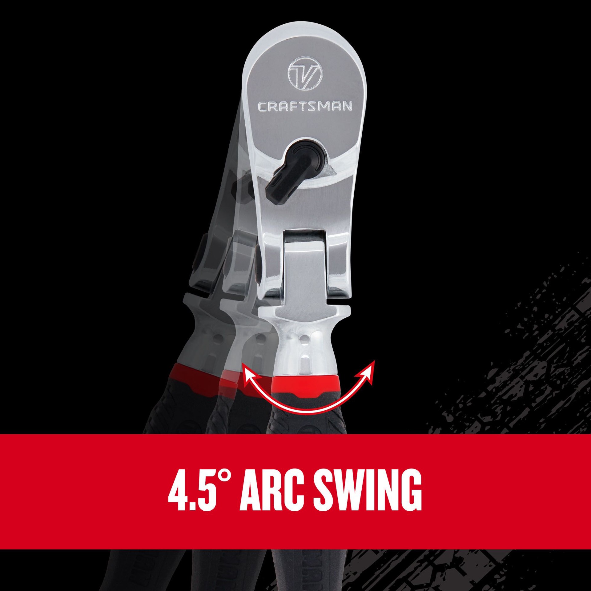 slide 4 of 6, CRAFTSMAN V-Series 80 -Tooth 1/4-in Drive Comfort grip Handle Flexible Head Ratchet, 1 ct