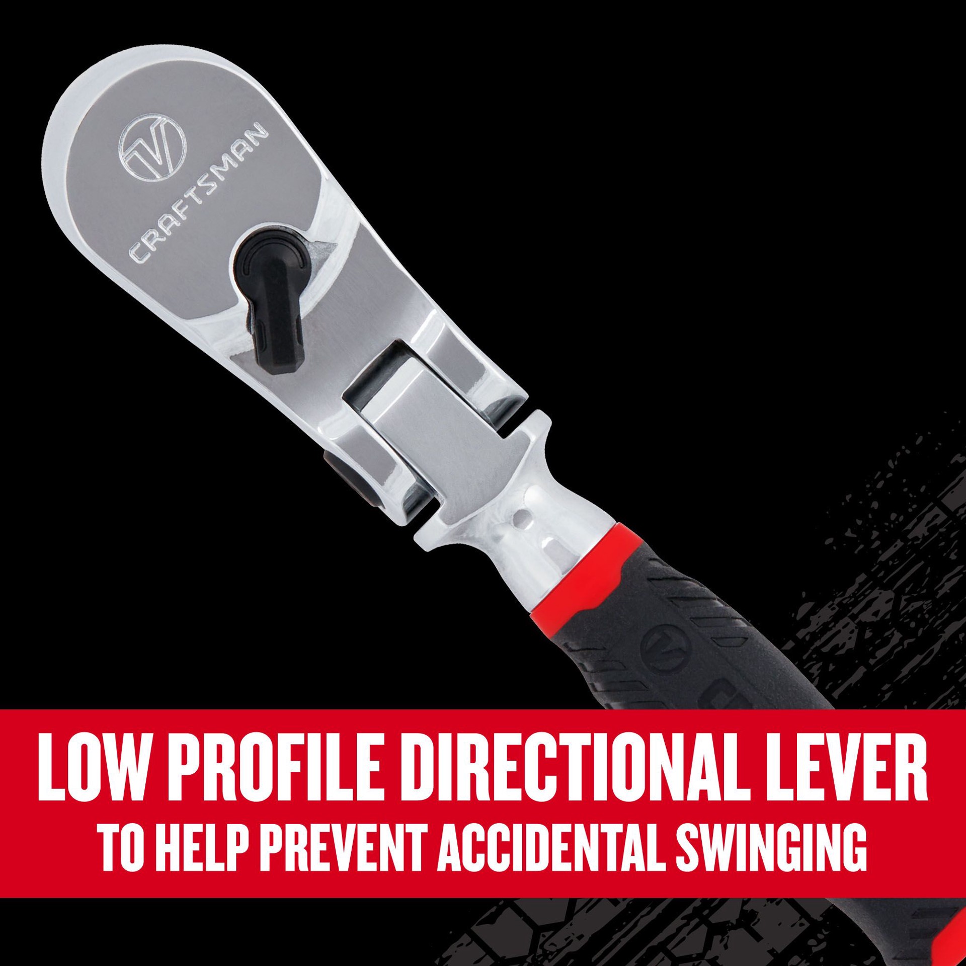 slide 5 of 6, CRAFTSMAN V-Series 80 -Tooth 1/4-in Drive Comfort grip Handle Flexible Head Ratchet, 1 ct