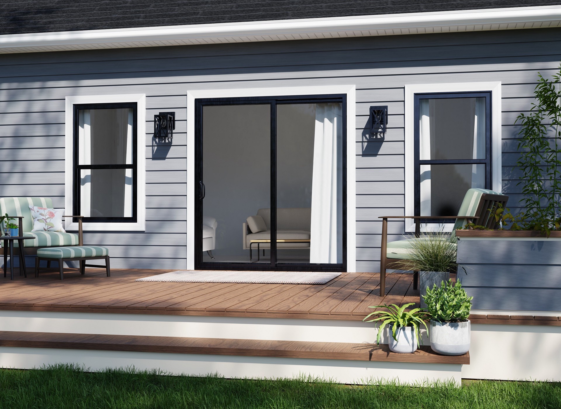 slide 6 of 6, RELIABILT 150 Series 35-1/2-in x 35-1/2-in Black Exterior Vinyl New Construction Single Hung Window Low-E Double Pane Glass (Half Screen Included), 1 ct