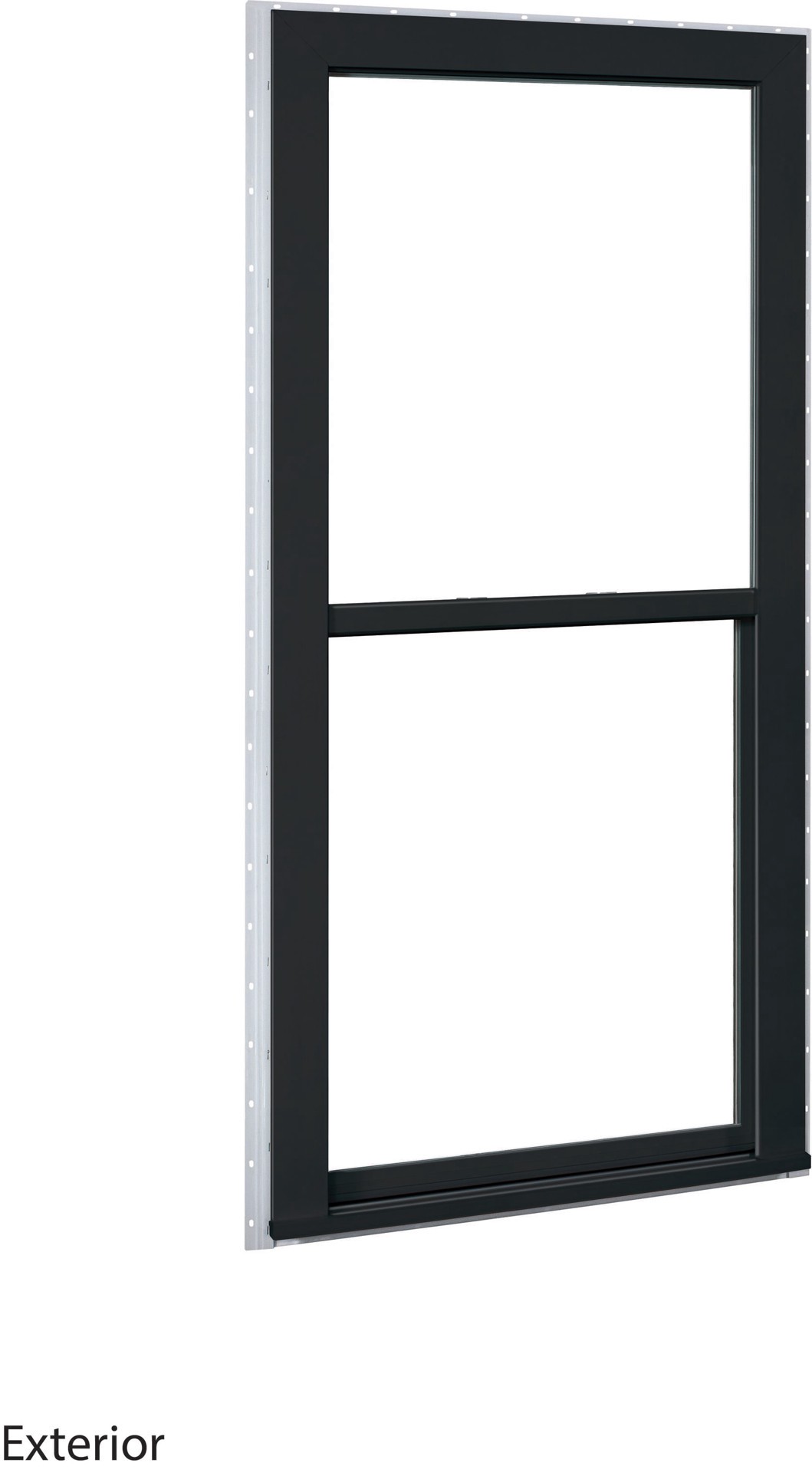 slide 1 of 6, RELIABILT 150 Series 23-1/2-in x 35-1/2-in Black Exterior Vinyl New Construction Single Hung Window Low-E Double Pane Glass (Half Screen Included), 1 ct