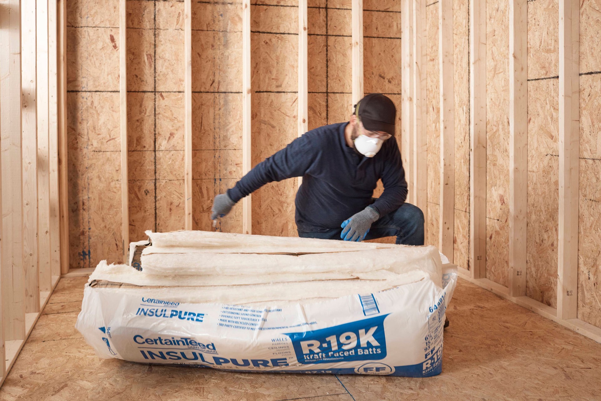 slide 2 of 6, CertainTeed InsulPure R- 19 Wall Kraft faced Fiberglass Batt Insulation 87.19-sq ft ( 15-in W x 93-in L), 1 ct