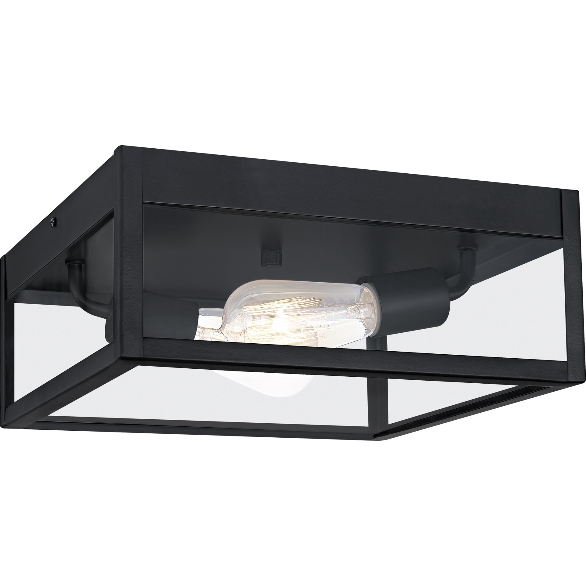 slide 2 of 6, Quoizel Breitling 2 -Light 12-in Matte Black Indoor/Outdoor Flush Mount Light, 1 ct