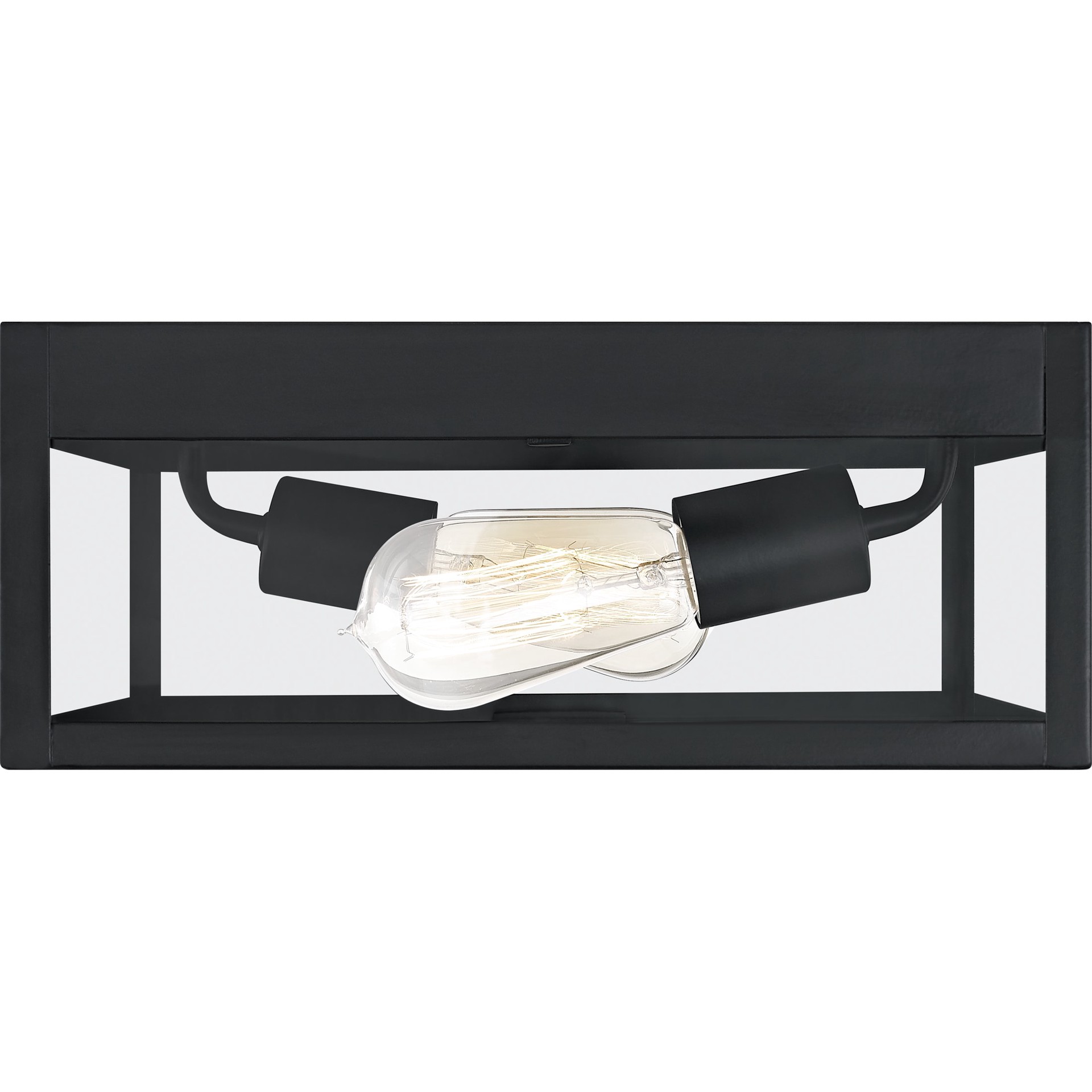 slide 3 of 6, Quoizel Breitling 2 -Light 12-in Matte Black Indoor/Outdoor Flush Mount Light, 1 ct