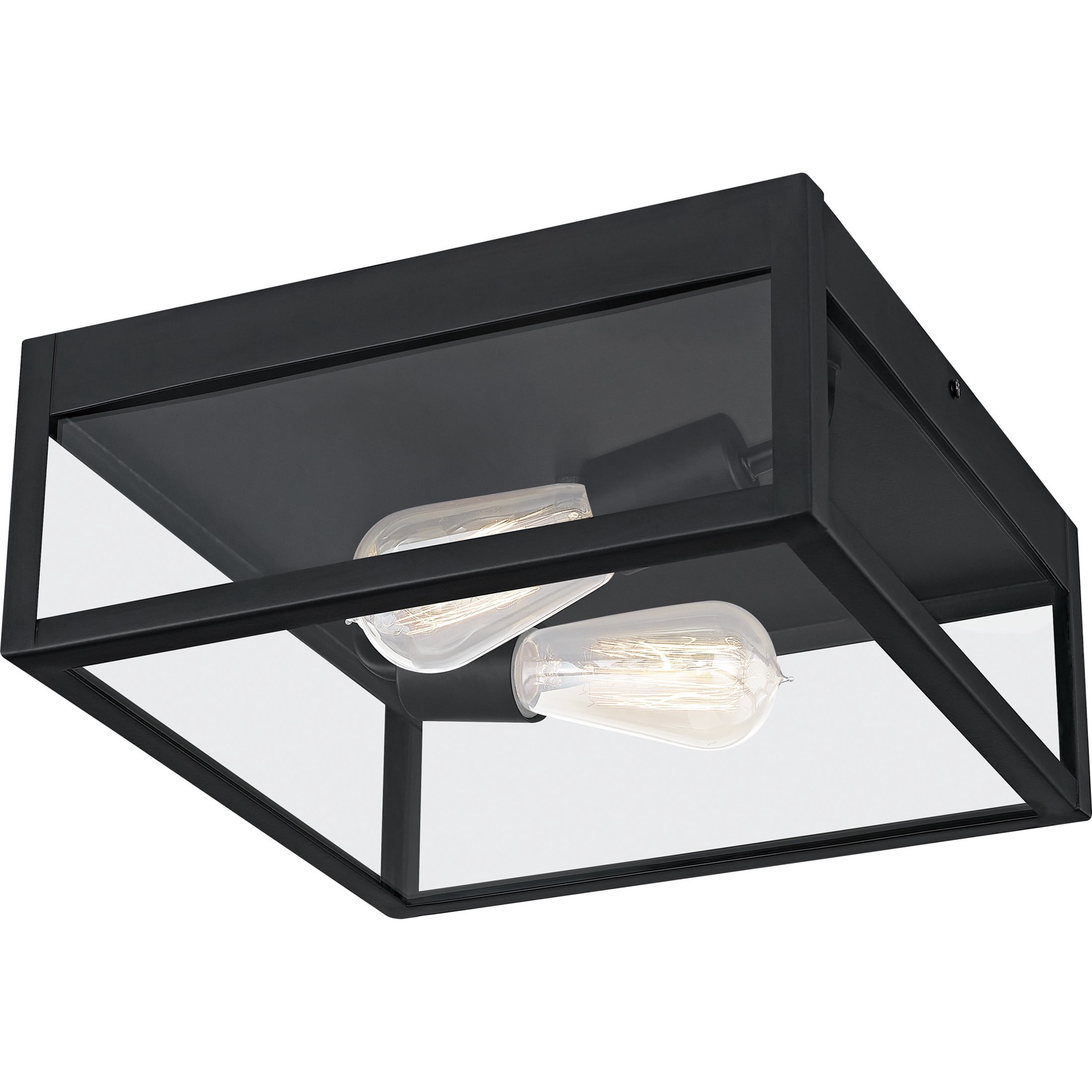 slide 6 of 6, Quoizel Breitling 2 -Light 12-in Matte Black Indoor/Outdoor Flush Mount Light, 1 ct
