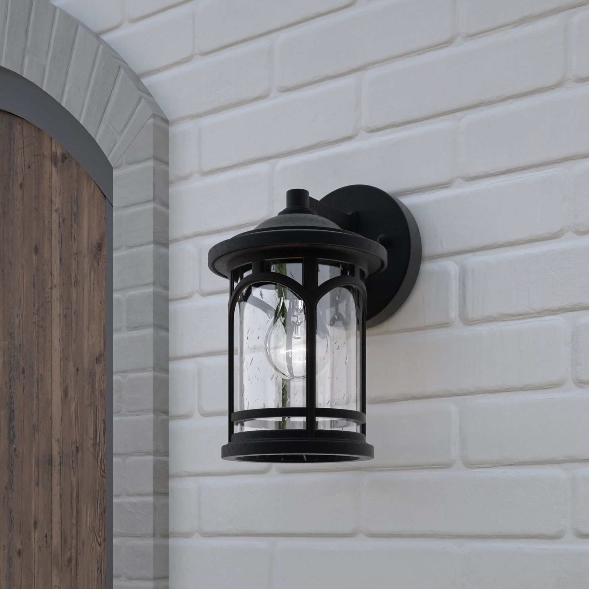 slide 1 of 6, Quoizel Kessel 1 -Light 10-in H Matte Black Hardwired Outdoor Wall Light, 1 ct