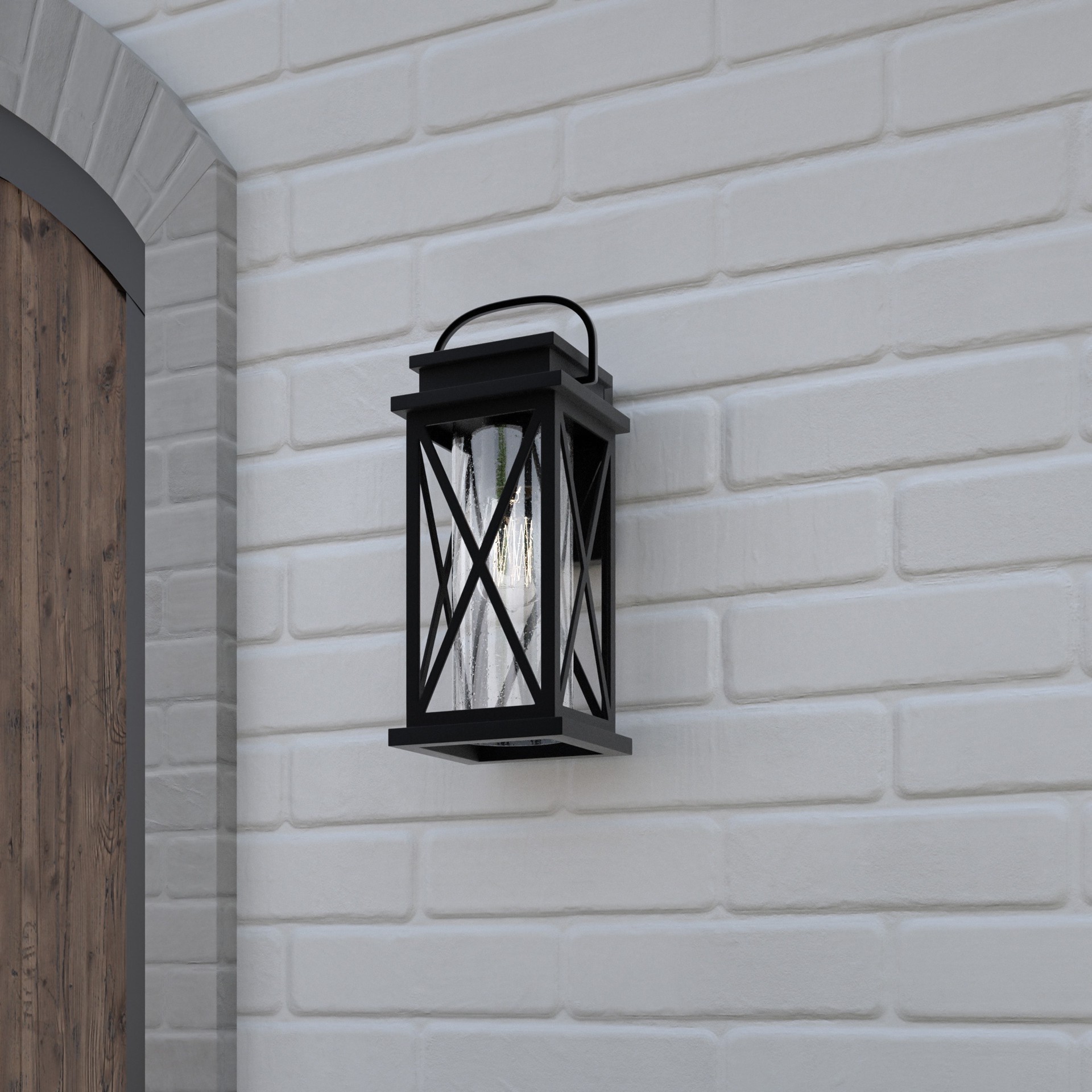 slide 6 of 6, Quoizel Saint Elias 1 -Light 14.25-in H Matte Black Hardwired Outdoor Wall Light, 1 ct