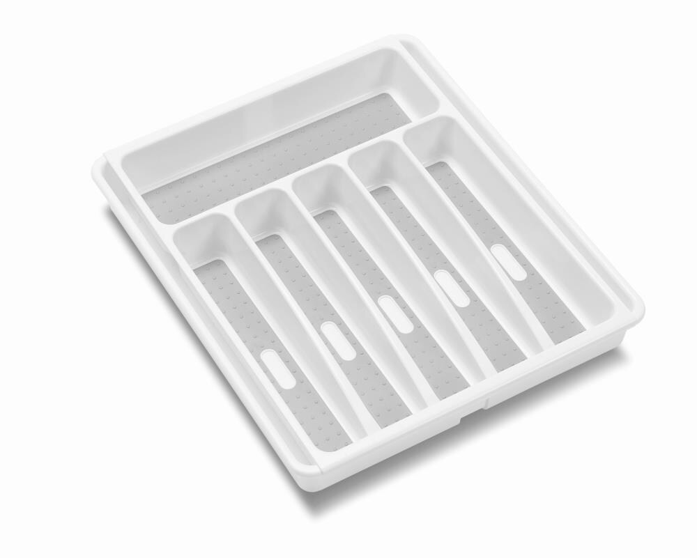 slide 3 of 4, Style Selections 15.02-in x 12.88-in White Plastic Expandable Drawer Organizer, 1 ct