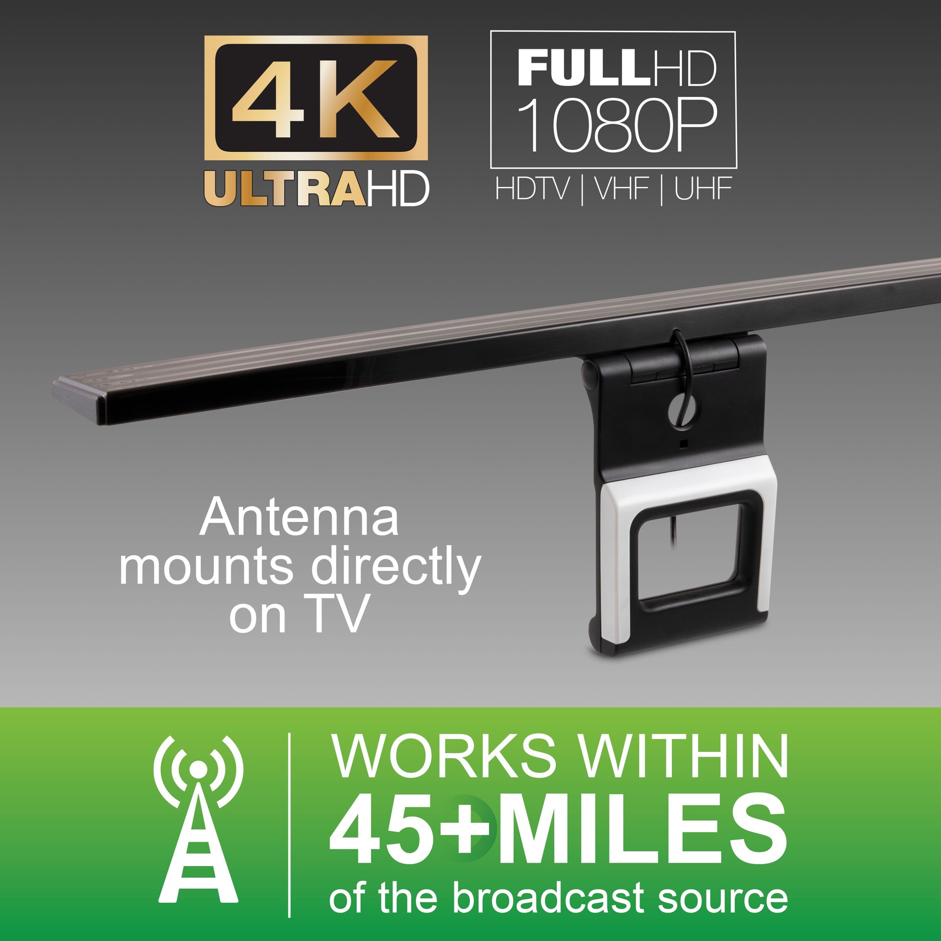 slide 6 of 6, GE Bar Directional Indoor Hd; Uhf; Vhf TV Antenna, 1 ct