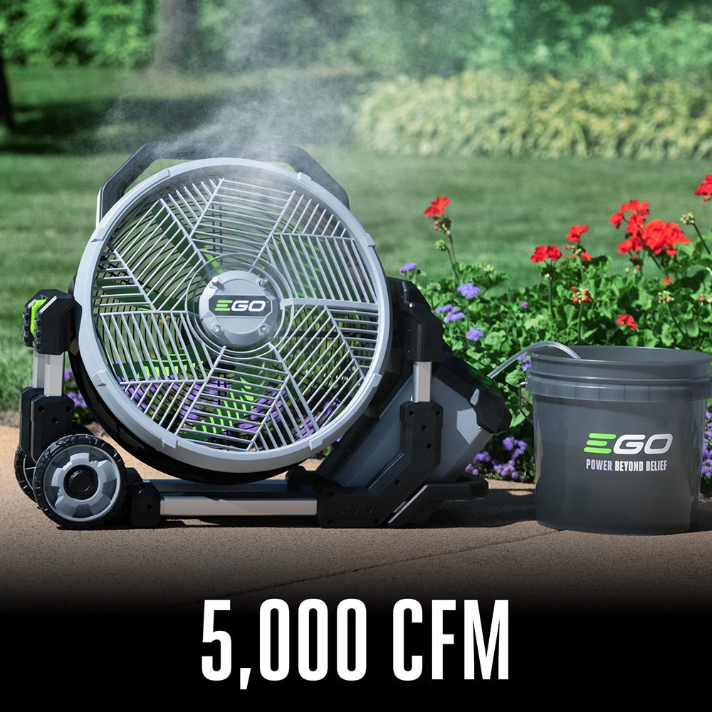 slide 3 of 6, EGO 18-in 56 -Volt 5 -Speed High Velocity Indoor/Outdoor Grey Misting Floor Fan Charger Not Included, 1 ct