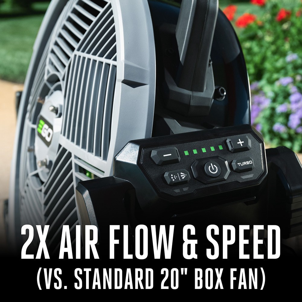 slide 4 of 6, EGO 18-in 56 -Volt 5 -Speed High Velocity Indoor/Outdoor Grey Misting Floor Fan Charger Not Included, 1 ct