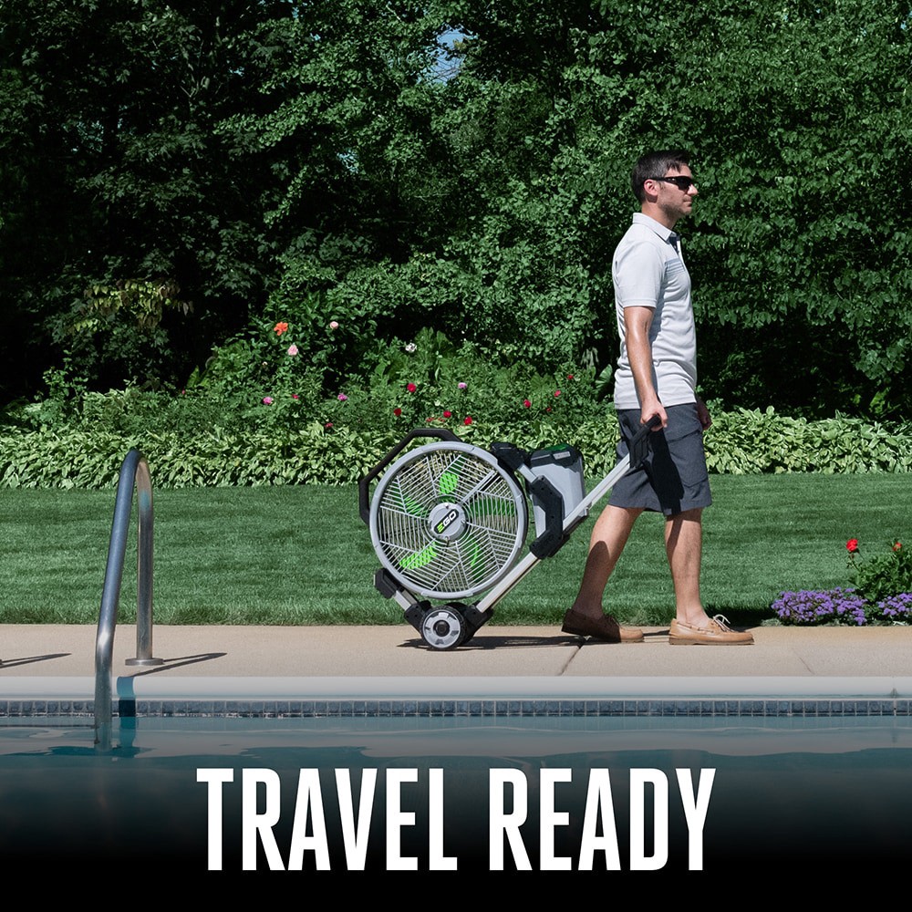 slide 6 of 6, EGO 18-in 56 -Volt 5 -Speed High Velocity Indoor/Outdoor Grey Misting Floor Fan Charger Not Included, 1 ct