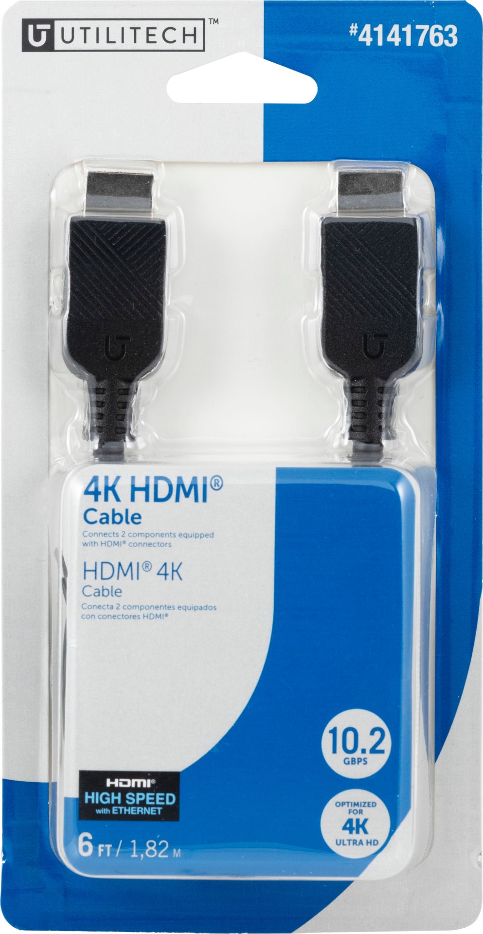 slide 6 of 6, Utilitech 4k HDMI to HDMI 6-ft Black, 1 ct