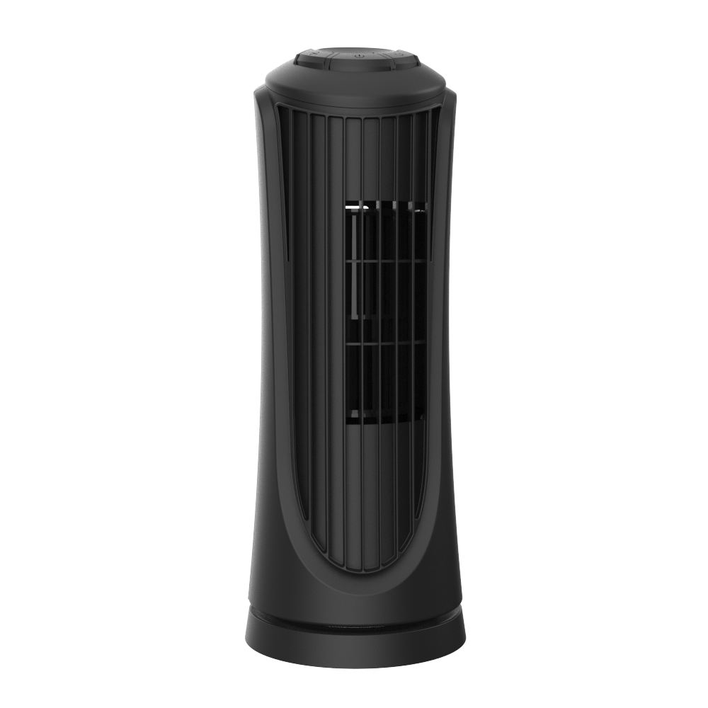 slide 1 of 6, Utilitech 14-in 120 -Volt 3 -Speed Indoor Black matte Oscillating Tower Fan, 1 ct