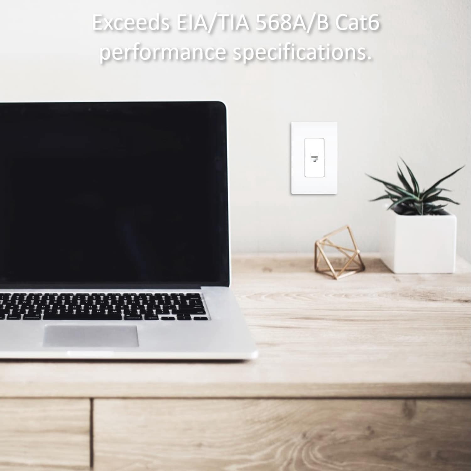 slide 2 of 5, Legrand 5 -Pack Plastic CAT6 Ethernet Wall Jack, 1 ct