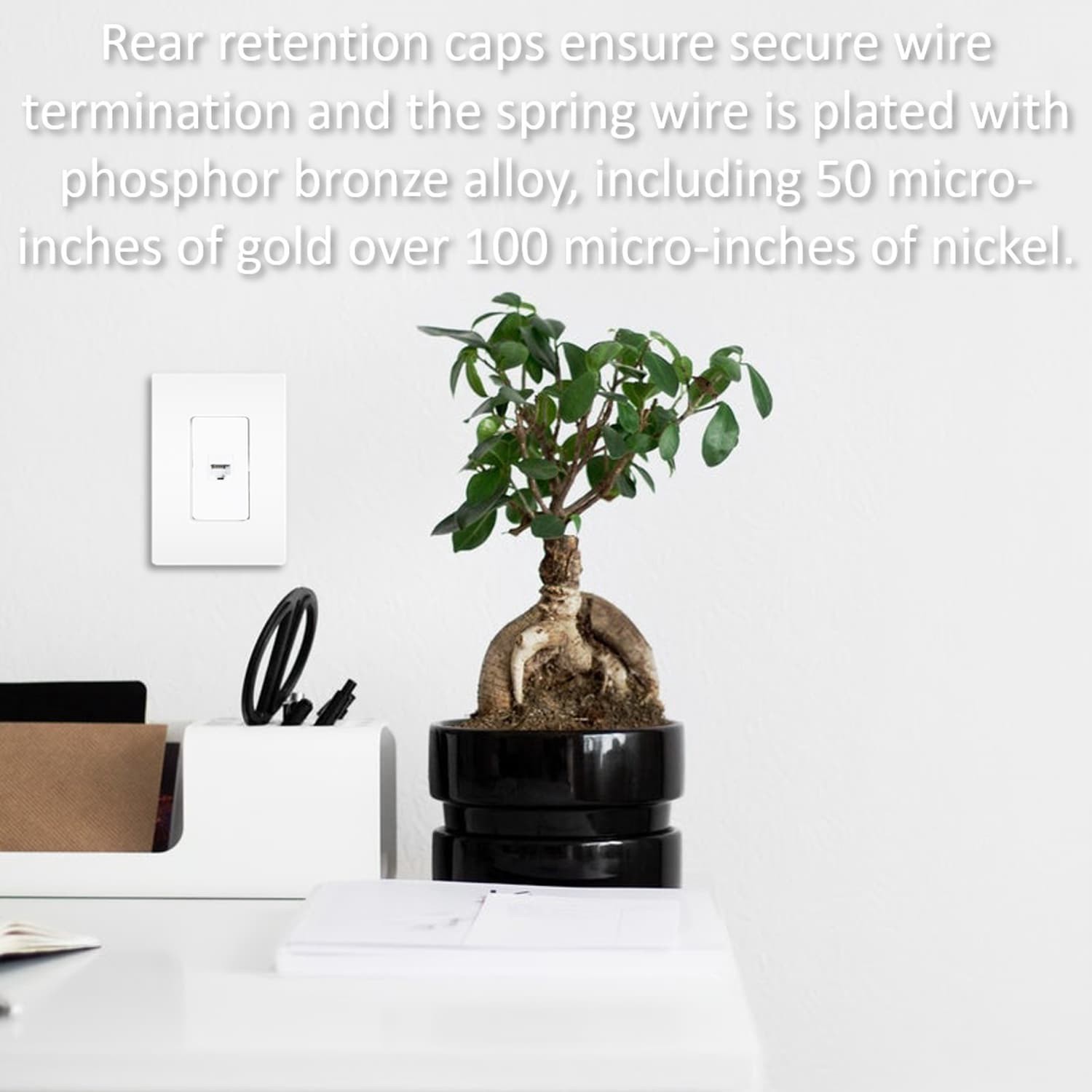 slide 3 of 5, Legrand 5 -Pack Plastic CAT6 Ethernet Wall Jack, 1 ct