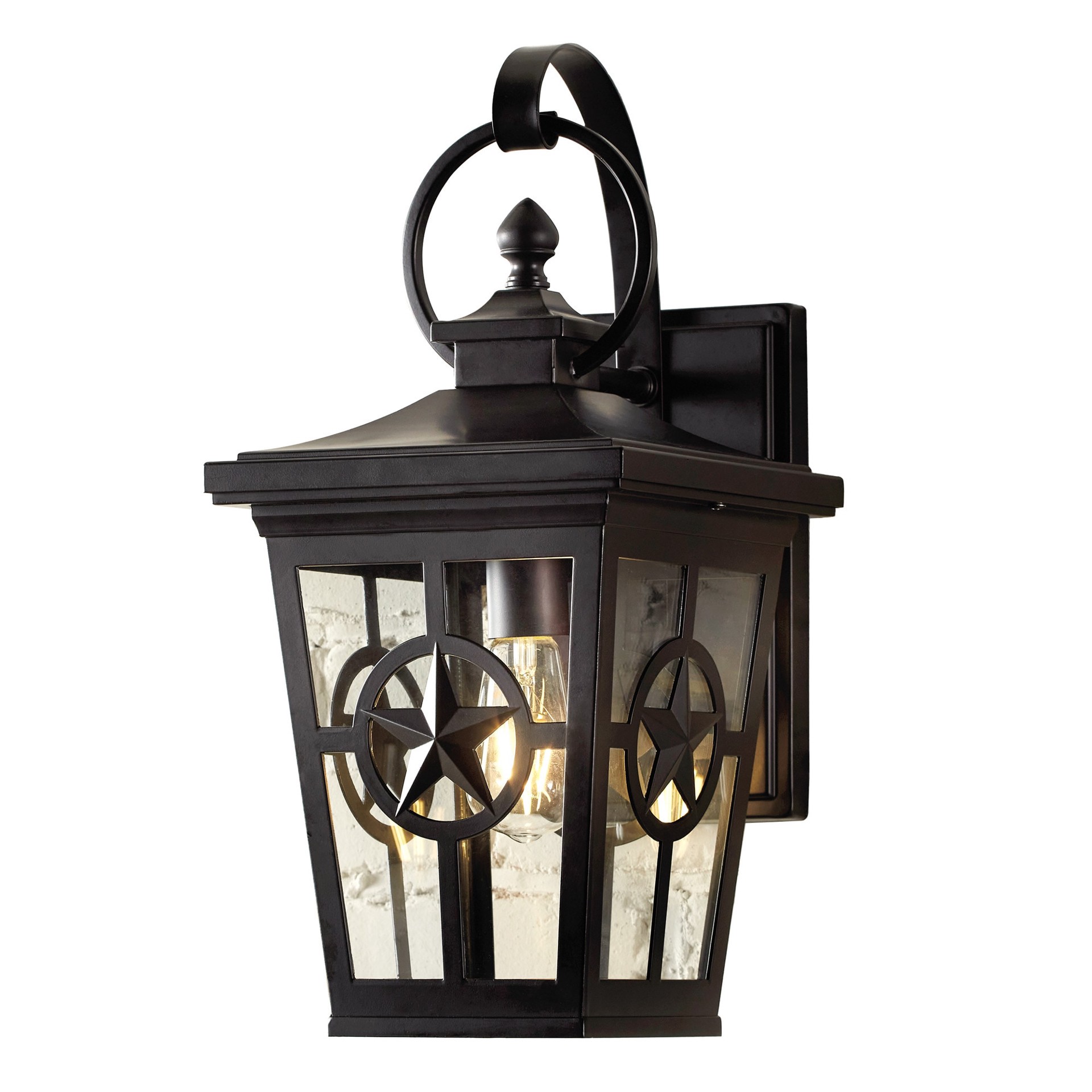 slide 1 of 6, allen + roth Amelia 1 -Light 19.30-in H Matte Black Hardwired Outdoor Wall Light, 1 ct
