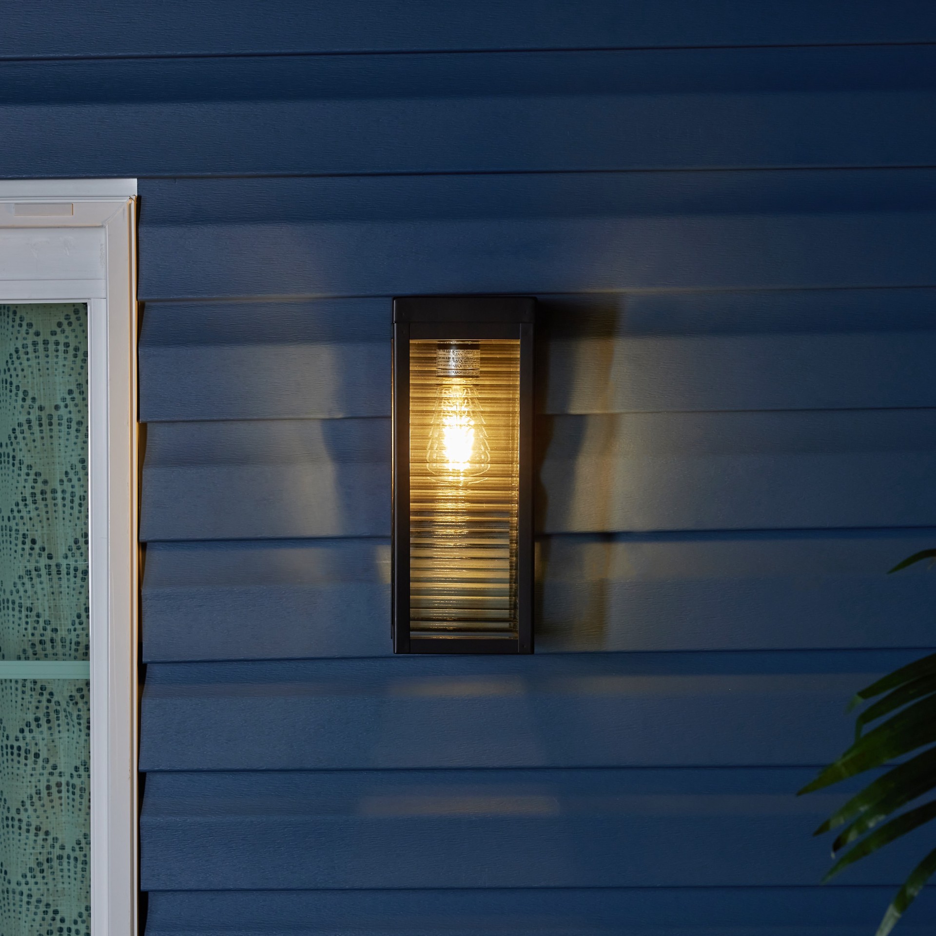 slide 5 of 6, allen + roth Sutter 1 -Light 12.6-in H Matte Black Hardwired Outdoor Wall Light, 1 ct