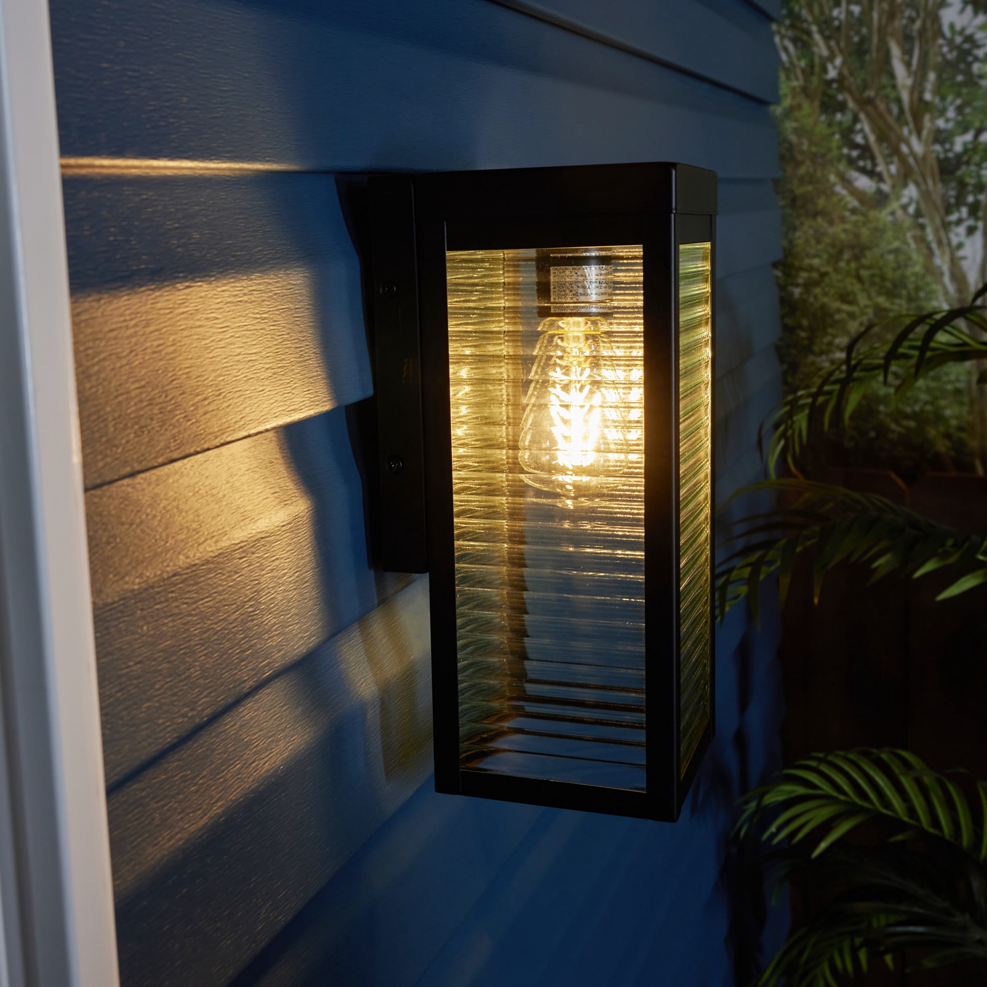 slide 6 of 6, allen + roth Sutter 1 -Light 12.6-in H Matte Black Hardwired Outdoor Wall Light, 1 ct