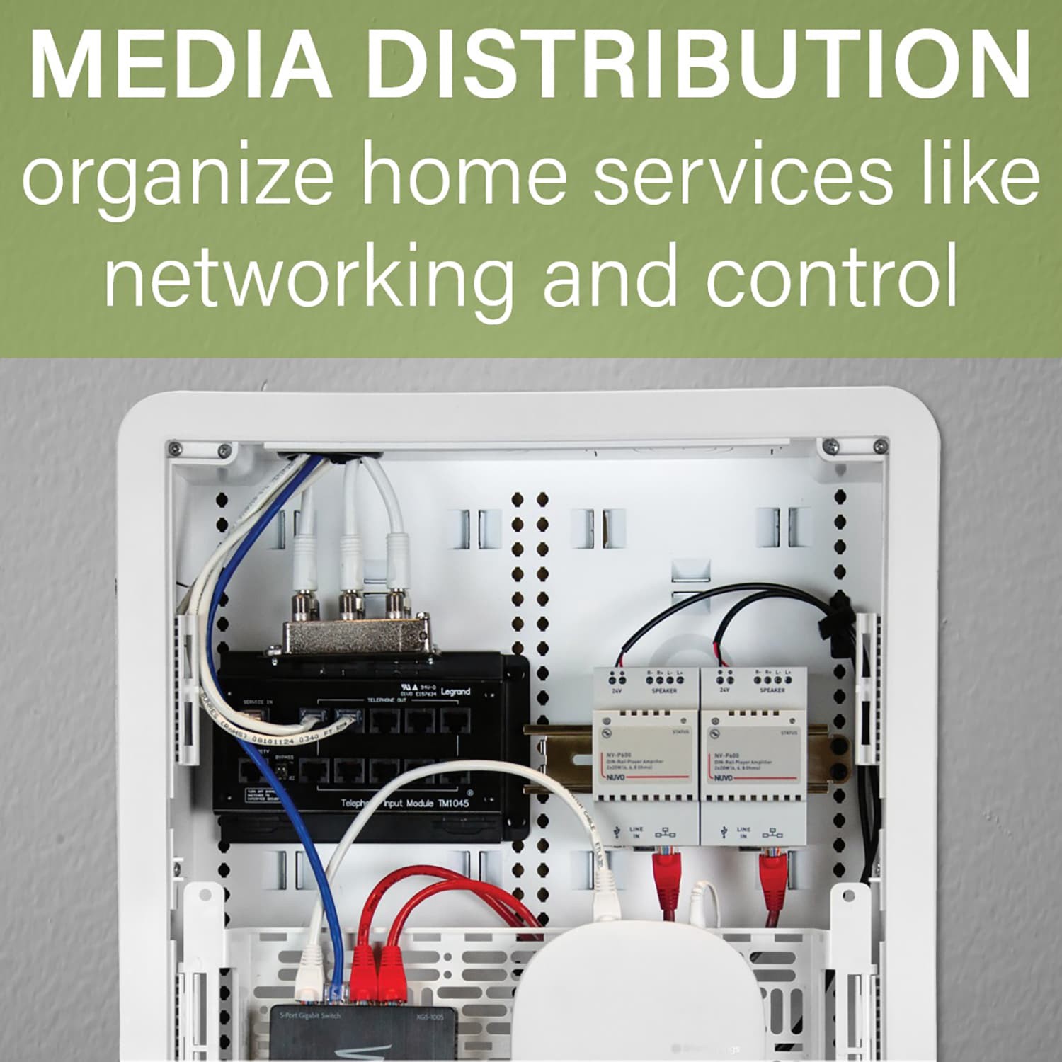 slide 6 of 6, Legrand 17-in Plastic Network Box, 1 ct