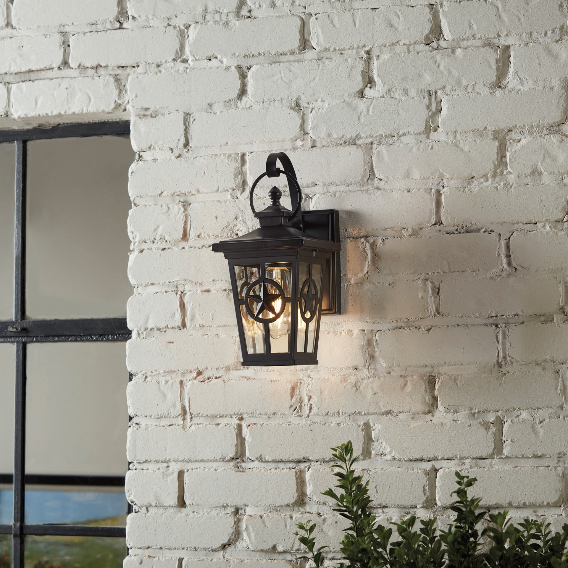 slide 3 of 6, allen + roth Amelia 1 -Light 11.80-in H Matte Black Hardwired Outdoor Wall Light, 1 ct
