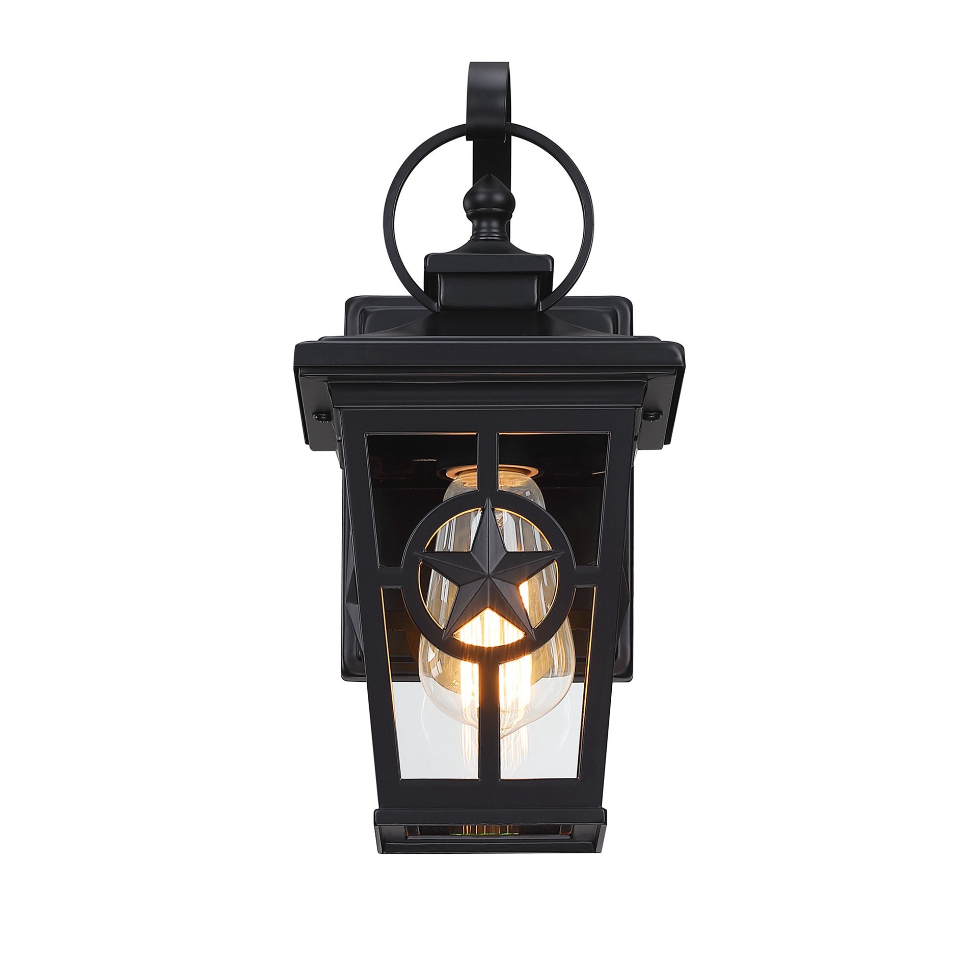 slide 4 of 6, allen + roth Amelia 1 -Light 11.80-in H Matte Black Hardwired Outdoor Wall Light, 1 ct