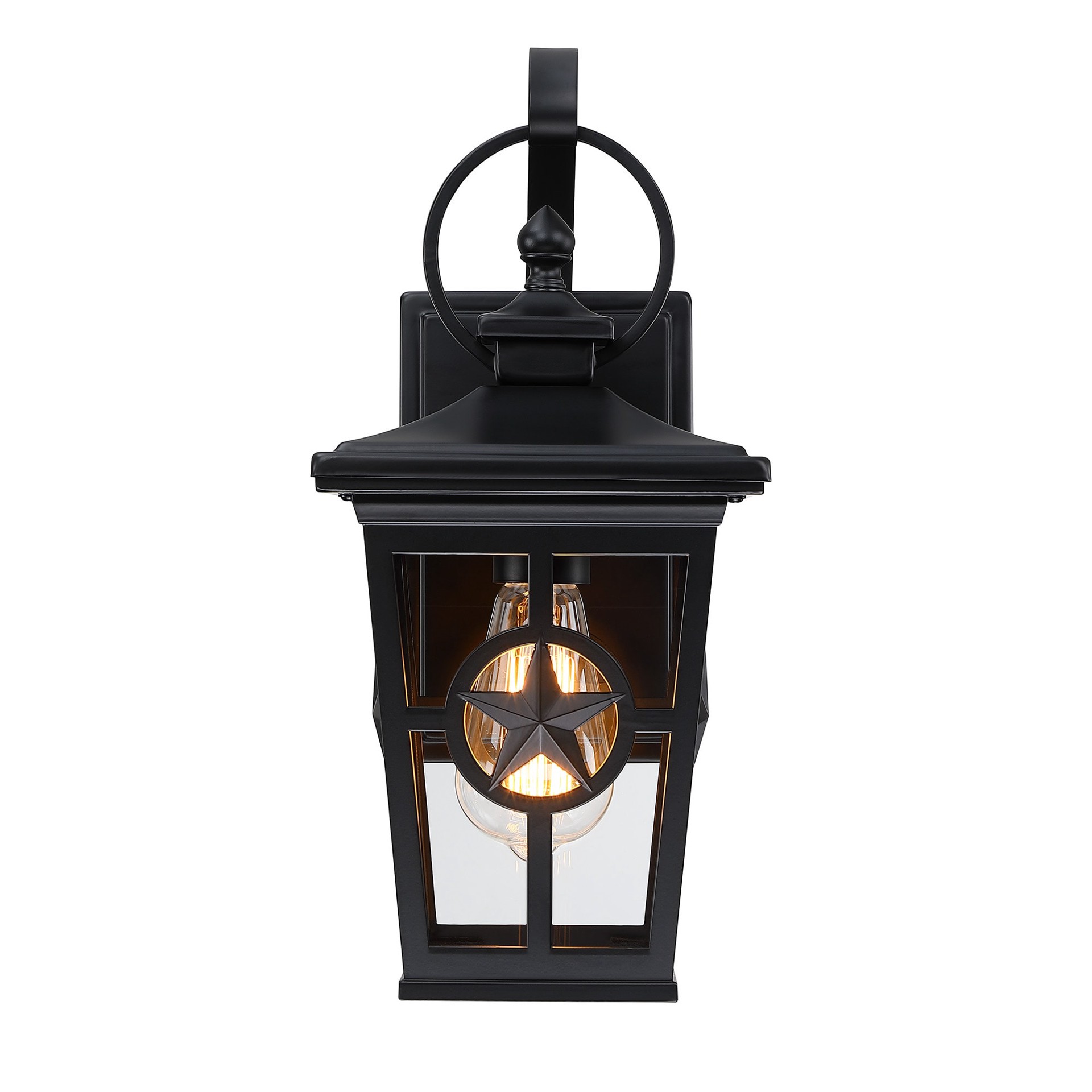 slide 4 of 6, allen + roth Amelia 1 -Light 15-in H Matte Black Hardwired Outdoor Wall Light, 1 ct