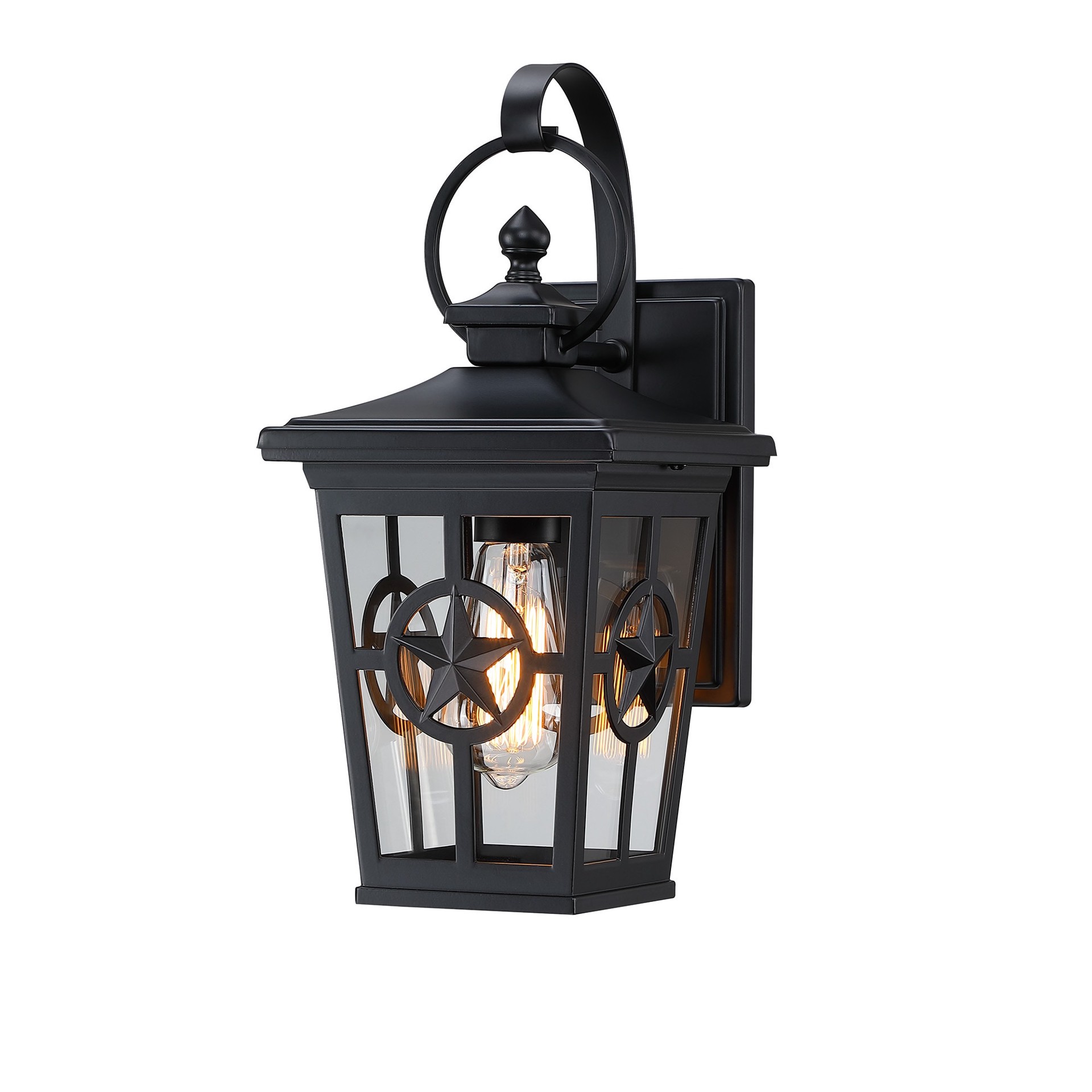 slide 5 of 6, allen + roth Amelia 1 -Light 15-in H Matte Black Hardwired Outdoor Wall Light, 1 ct
