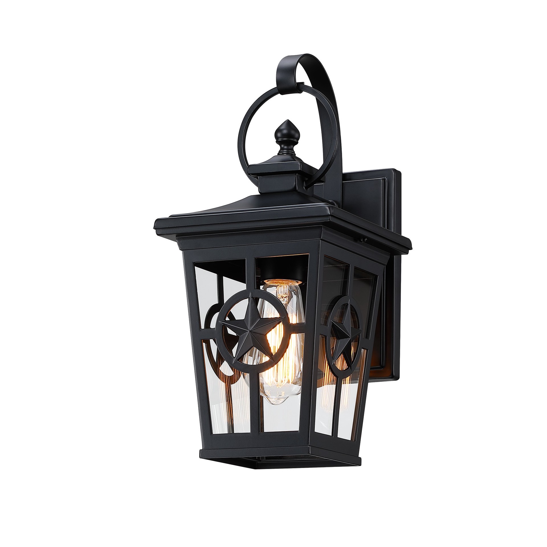 slide 6 of 6, allen + roth Amelia 1 -Light 15-in H Matte Black Hardwired Outdoor Wall Light, 1 ct