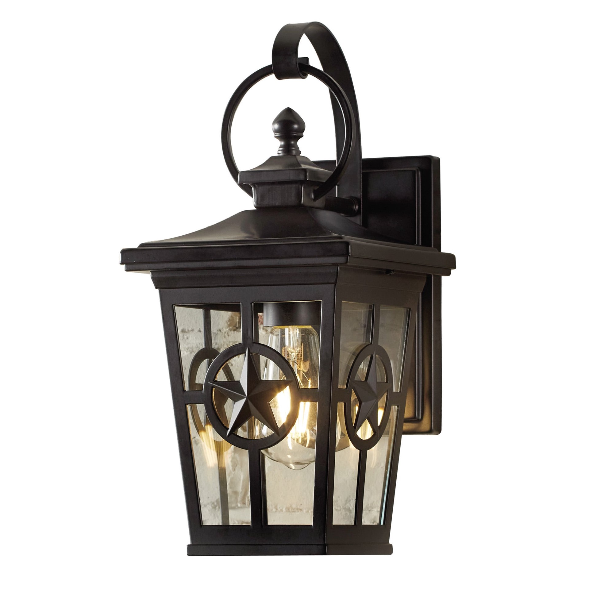 slide 1 of 6, allen + roth Amelia 1 -Light 15-in H Matte Black Hardwired Outdoor Wall Light, 1 ct