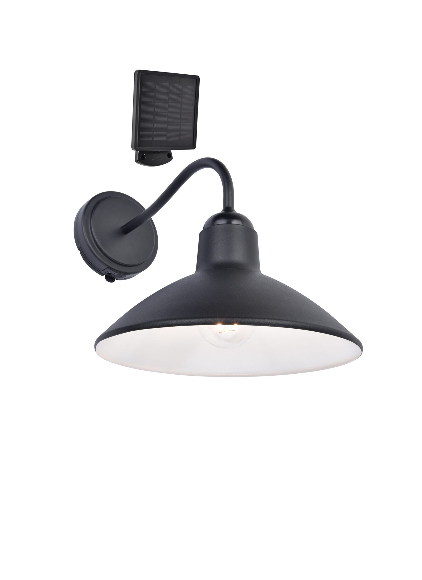 slide 3 of 6, allen + roth Barn Light 1 -Light 10.63-in H Matte Black Solar Outdoor Wall Light, 1 ct