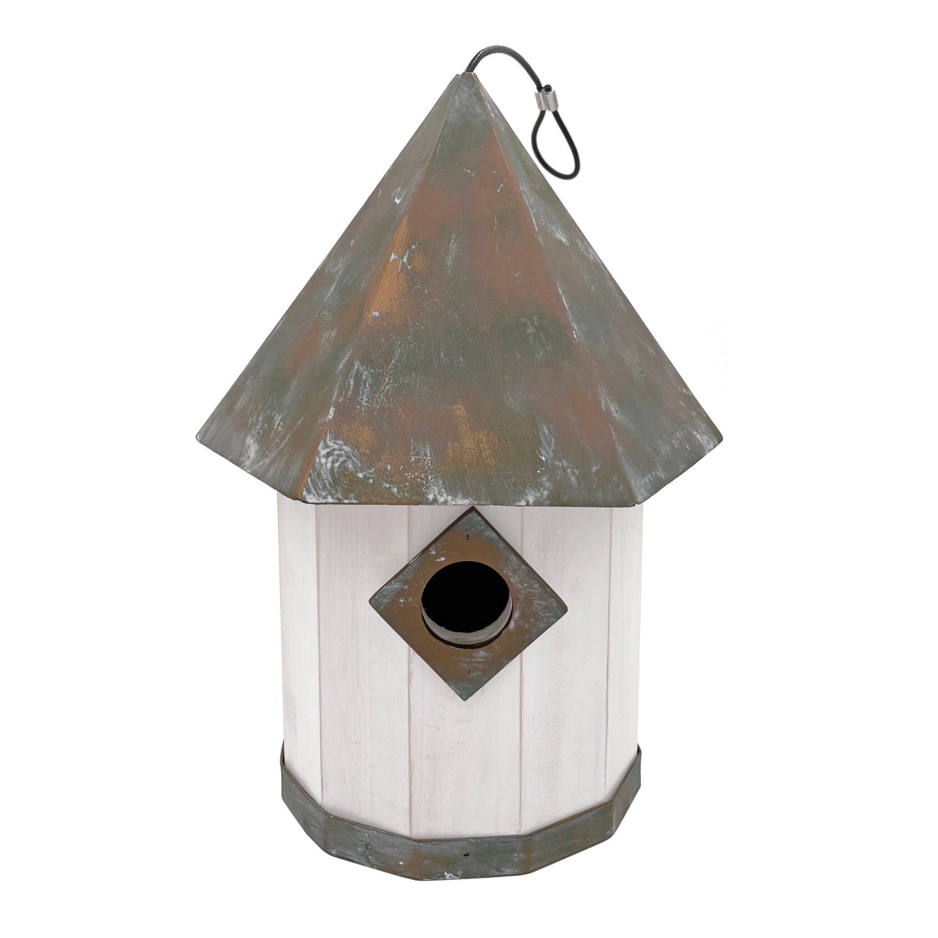 slide 1 of 6, Backyard Glory 11.42-in H White Wood Variety Decorative Bird House, 1 ct