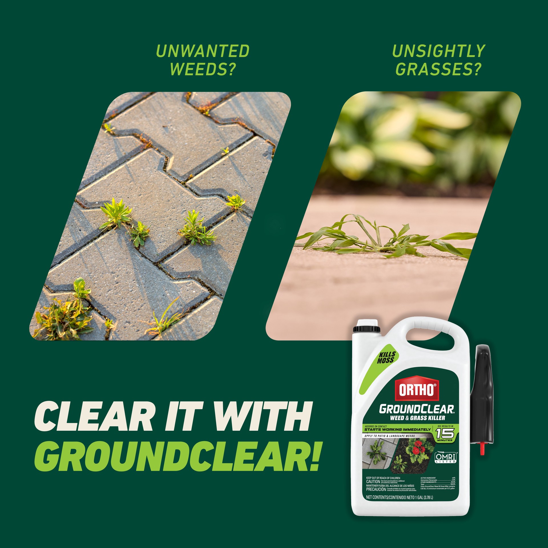 slide 3 of 6, ORTHO GroundClear 1 -Gallon Trigger spray Weed and Grass Killer, 1 ct