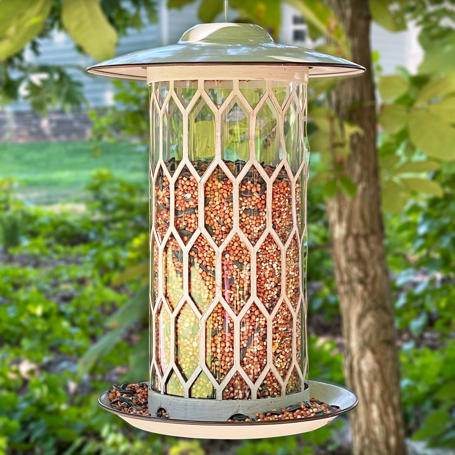 slide 6 of 6, Backyard Glory Steel Hanging Hopper Bird feeder - 5-lb, 1 ct