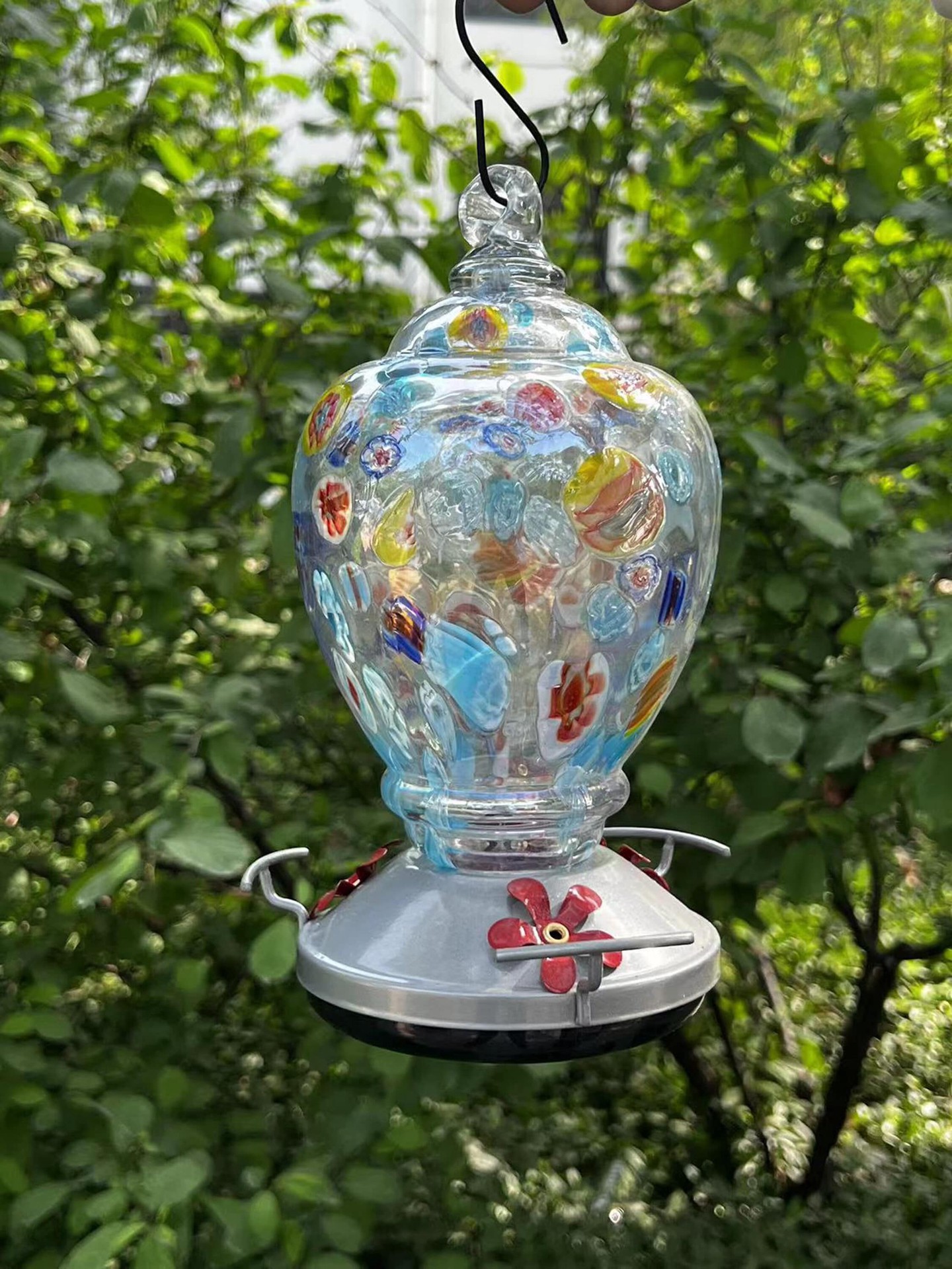 slide 2 of 5, Style Selections Glass Hanging Nectar Bird feeder - 27-oz, 1 ct